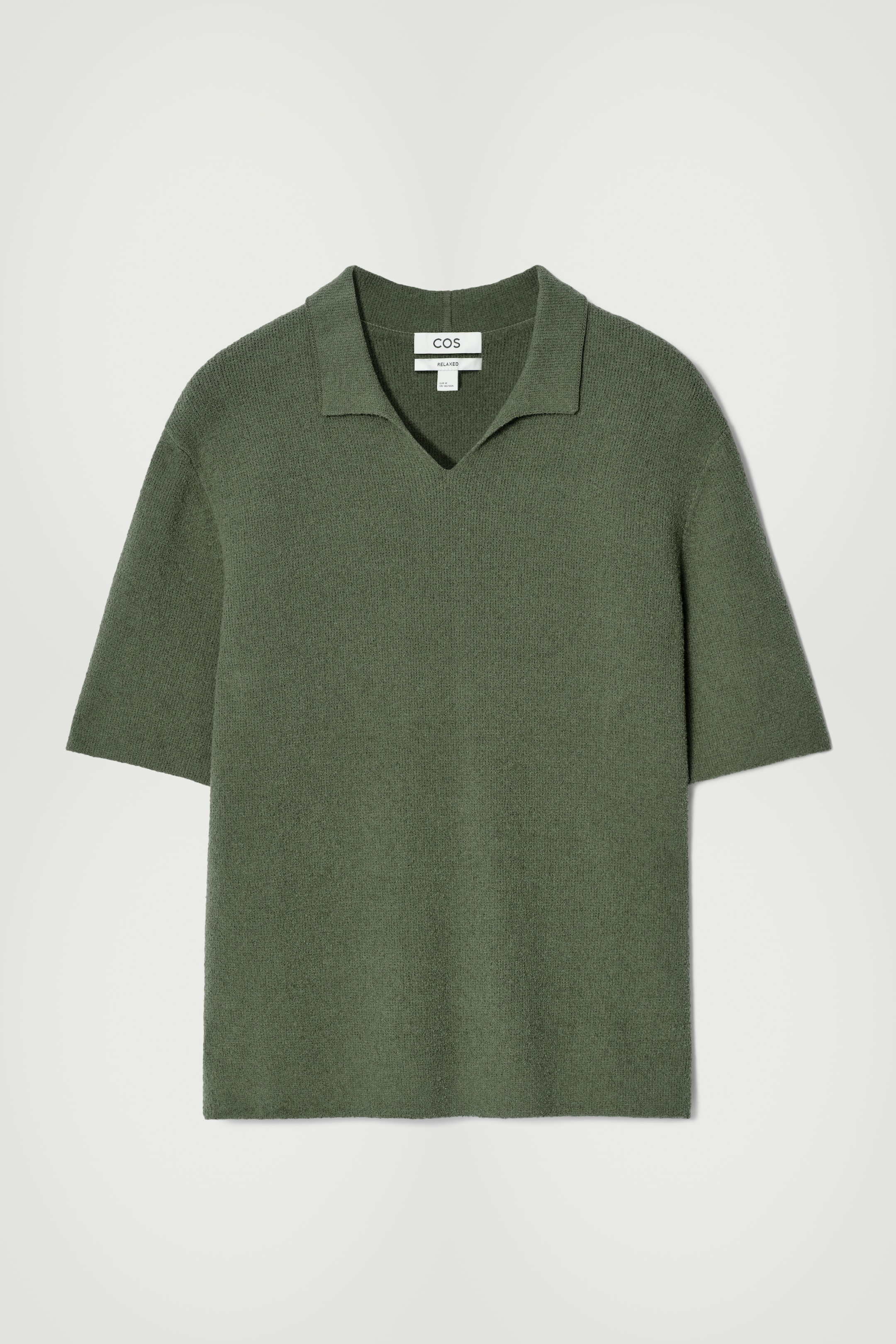 View larger image: OPEN-COLLAR BOUCLÉ-KNIT POLO SHIRT - GREEN - Men | H&M GB 7