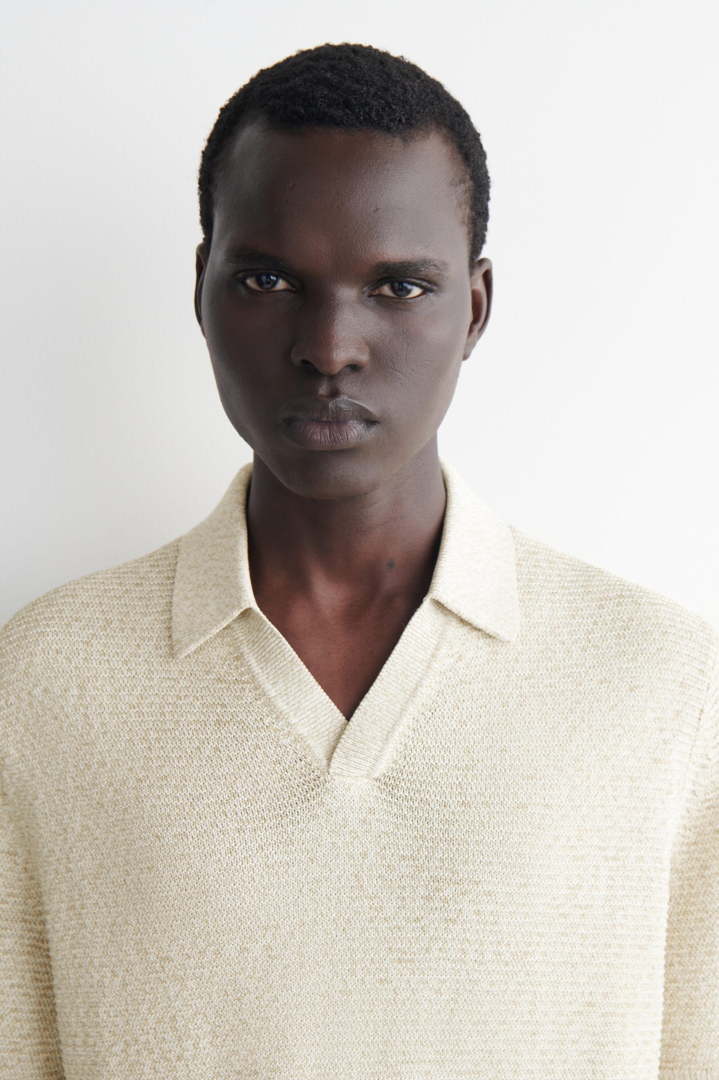 OPEN-KNIT POLO SHIRT - LIGHT-BEIGE MÉLANGE | COS US