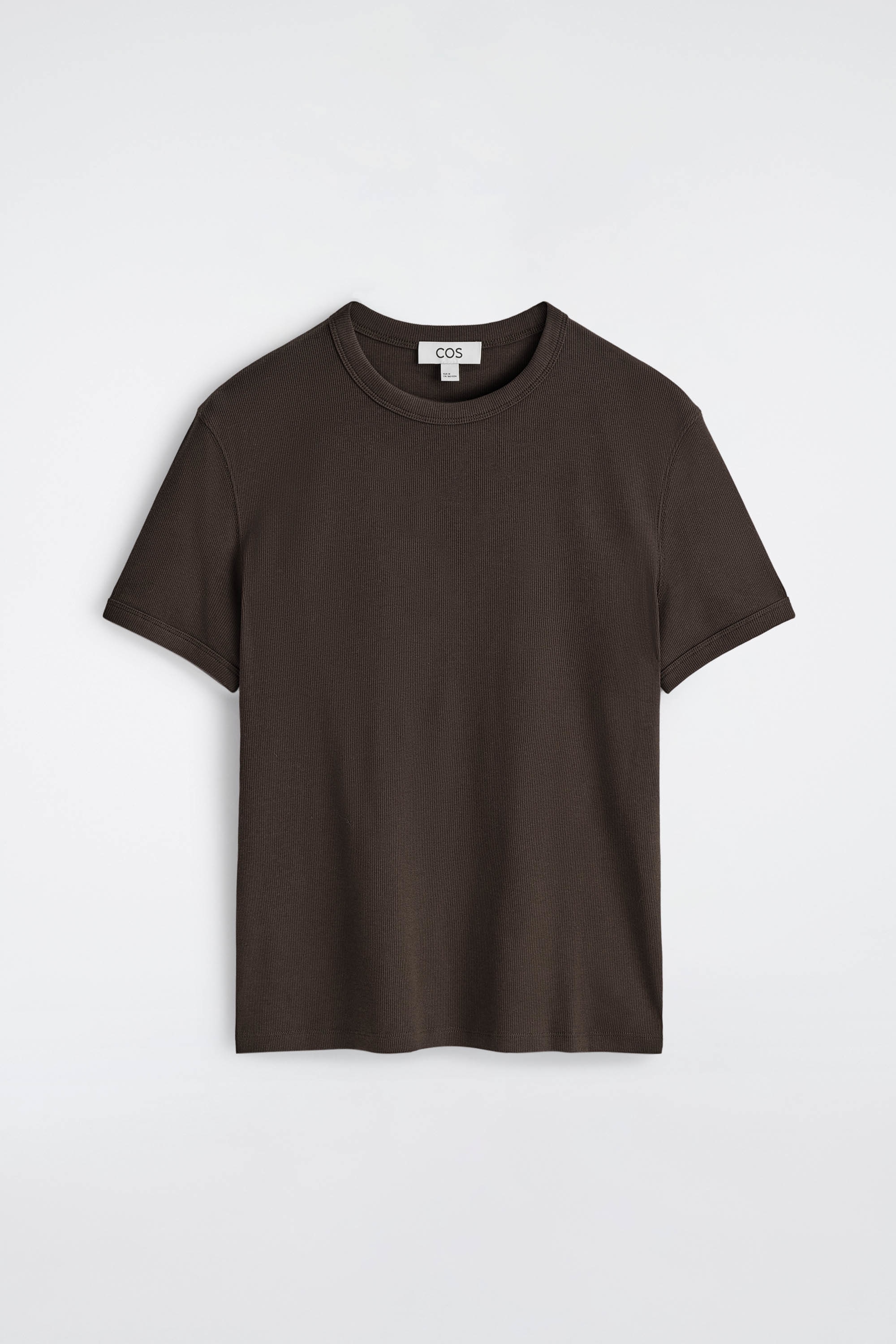 T-SHIRT SLIM EN COTON CÔTELÉ - BROWN/NOIR/BLANC/BLEU MARINE/KAKI FONCÉ/KAKI/CHARBON/GRIS CLAIR
