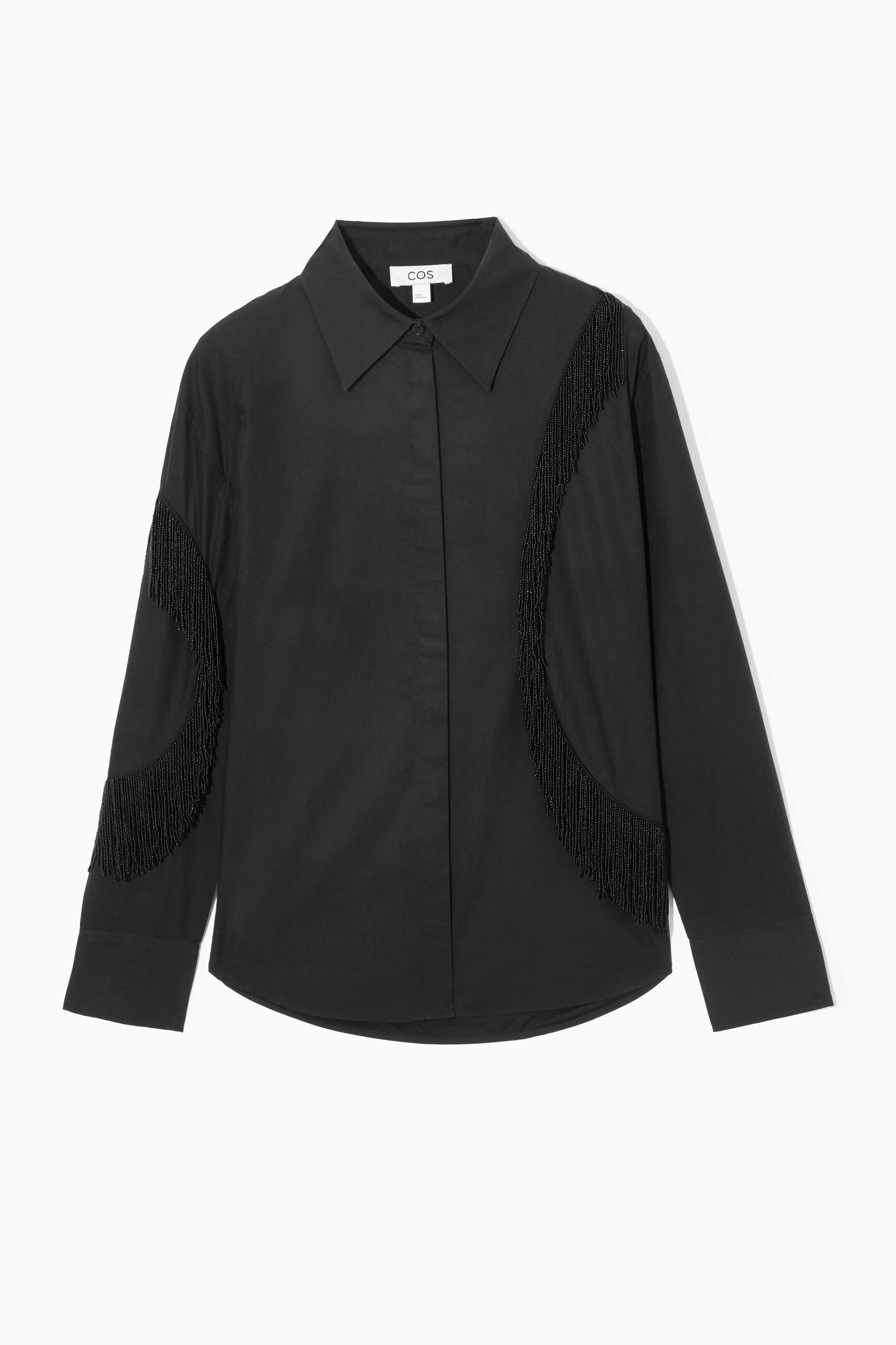 Se større billede: OVERSIZED EMBELLISHED FRINGED SHIRT - BLACK - DAME | H&M DK 1