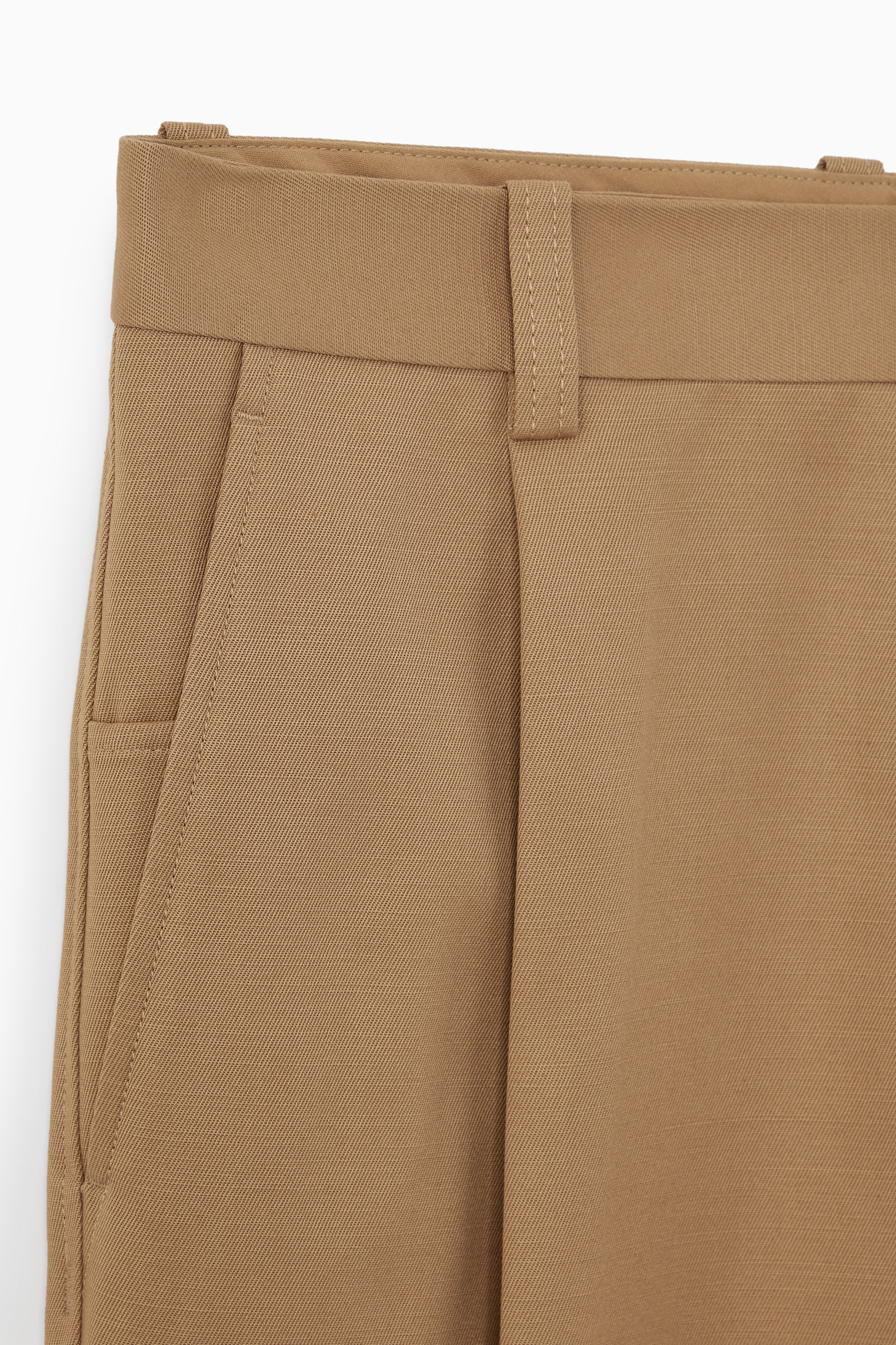 View larger image: RELAXED PLEATED COTTON WIDE-LEG TROUSERS - BEIGE - Men | H&M GB 2