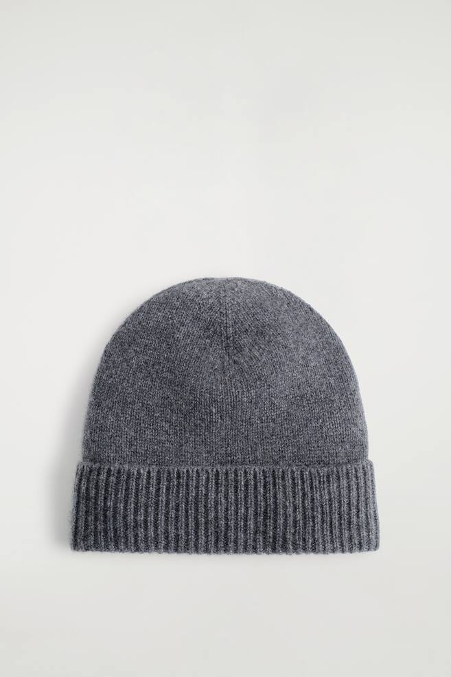 CASHMERE BEANIE - DARK GREY/BLACK - 1