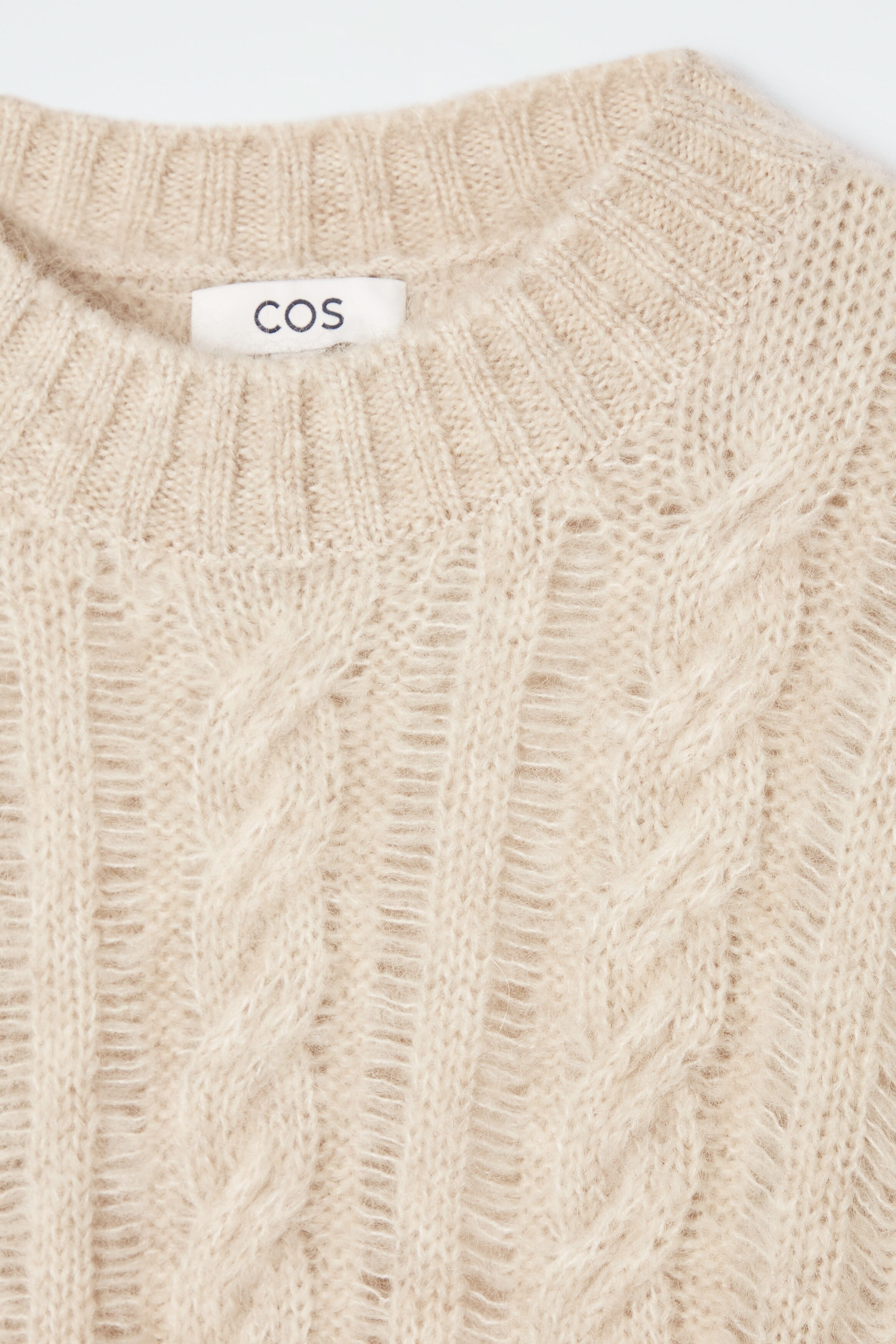 トップス andmary Aura cable knit tops beige ANDMARY】Aura cable knit mini dress