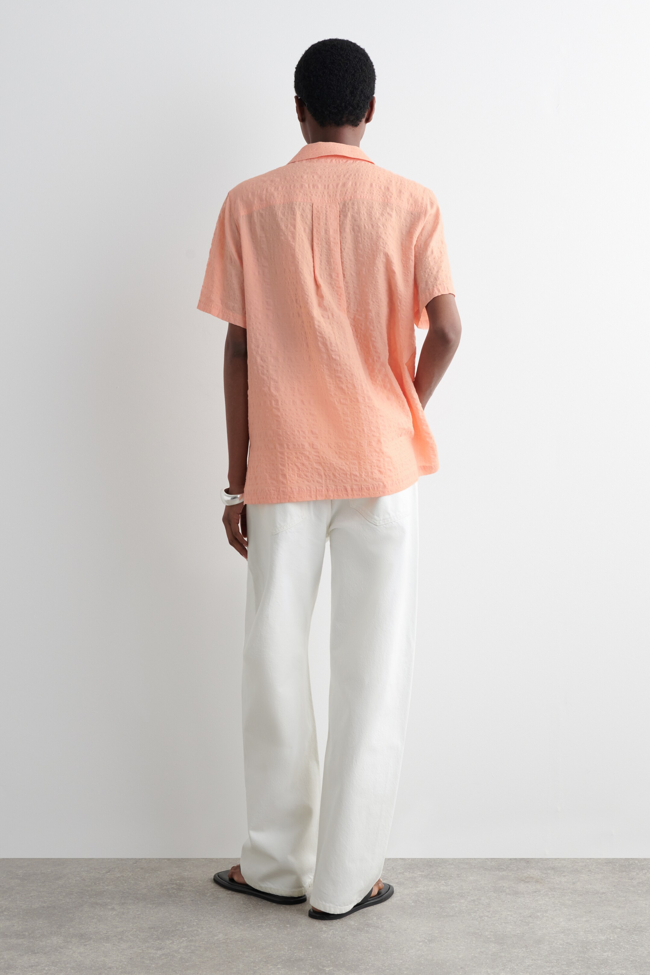 Ver imagem maior: CAMISA TEXTURIZADA DE RESORT - Damasco - SENHORA | H&M PT 4