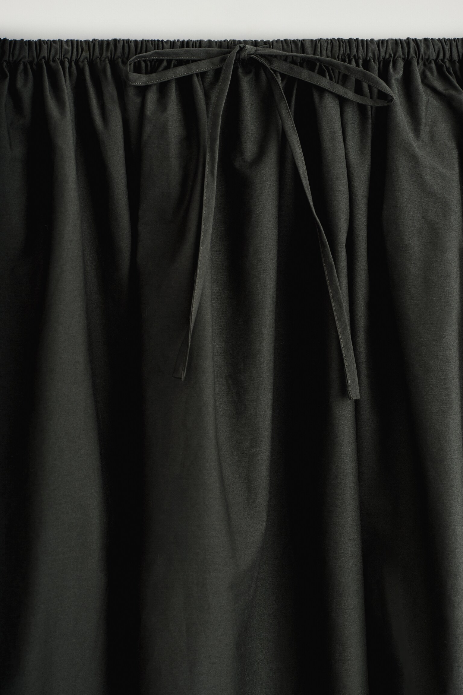 JUPE MIDI EN COTON À TAILLE AJUSTABLE - VERT FONCÉ - 3