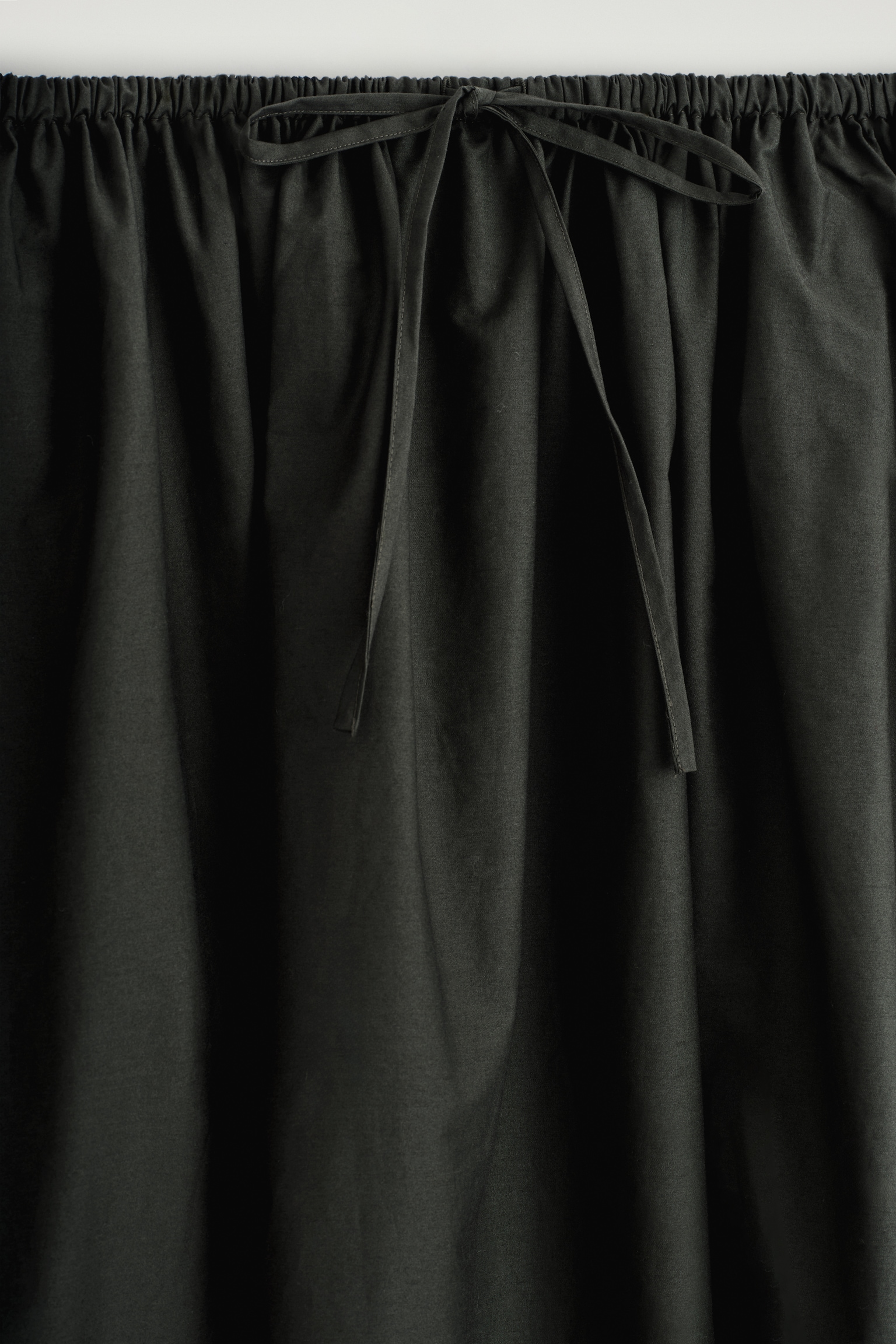 JUPE MIDI EN COTON À TAILLE AJUSTABLE - VERT FONCÉ - 3