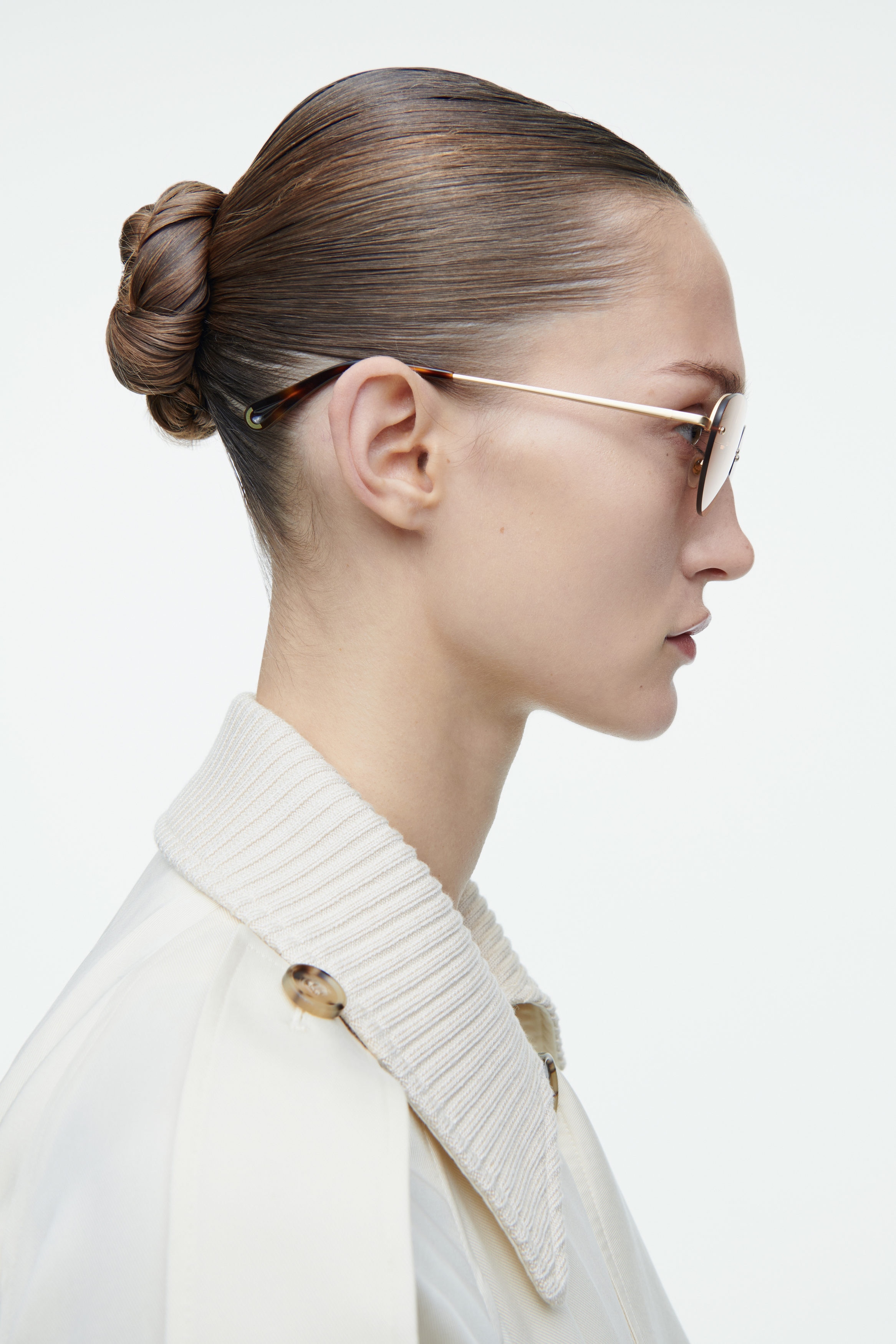 【A_cosme】 VISTA SUNGLASSES - AVIATOR - AMBER / GOLD | COS