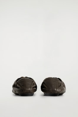 LEATHER BALLET TRAINERS — DARK BROWN 3