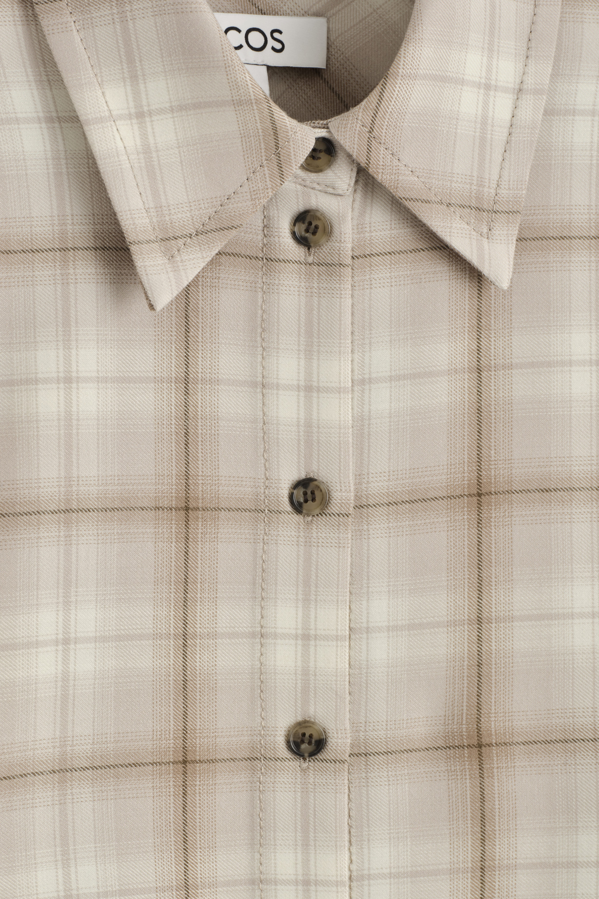 CHECKED FLANNEL SHIRT - BEIGE / CHECKED | COS