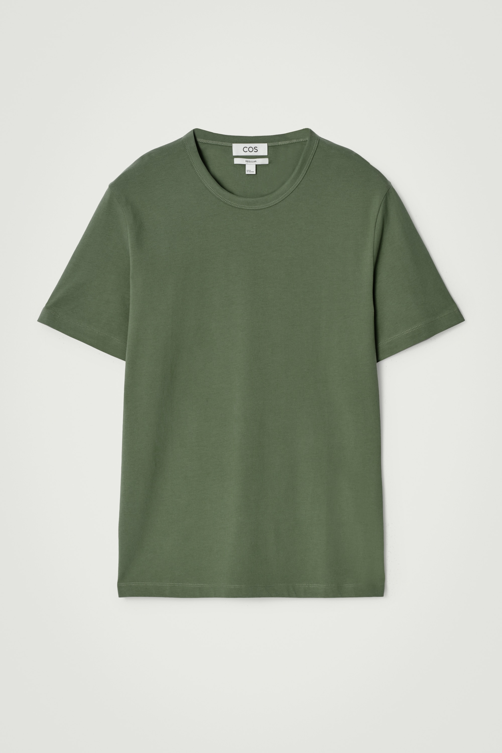 REGULAR BRUSHED-COTTON T-SHIRT - KHAKI/NAVY/BLACK/White/DUSTY GREEN