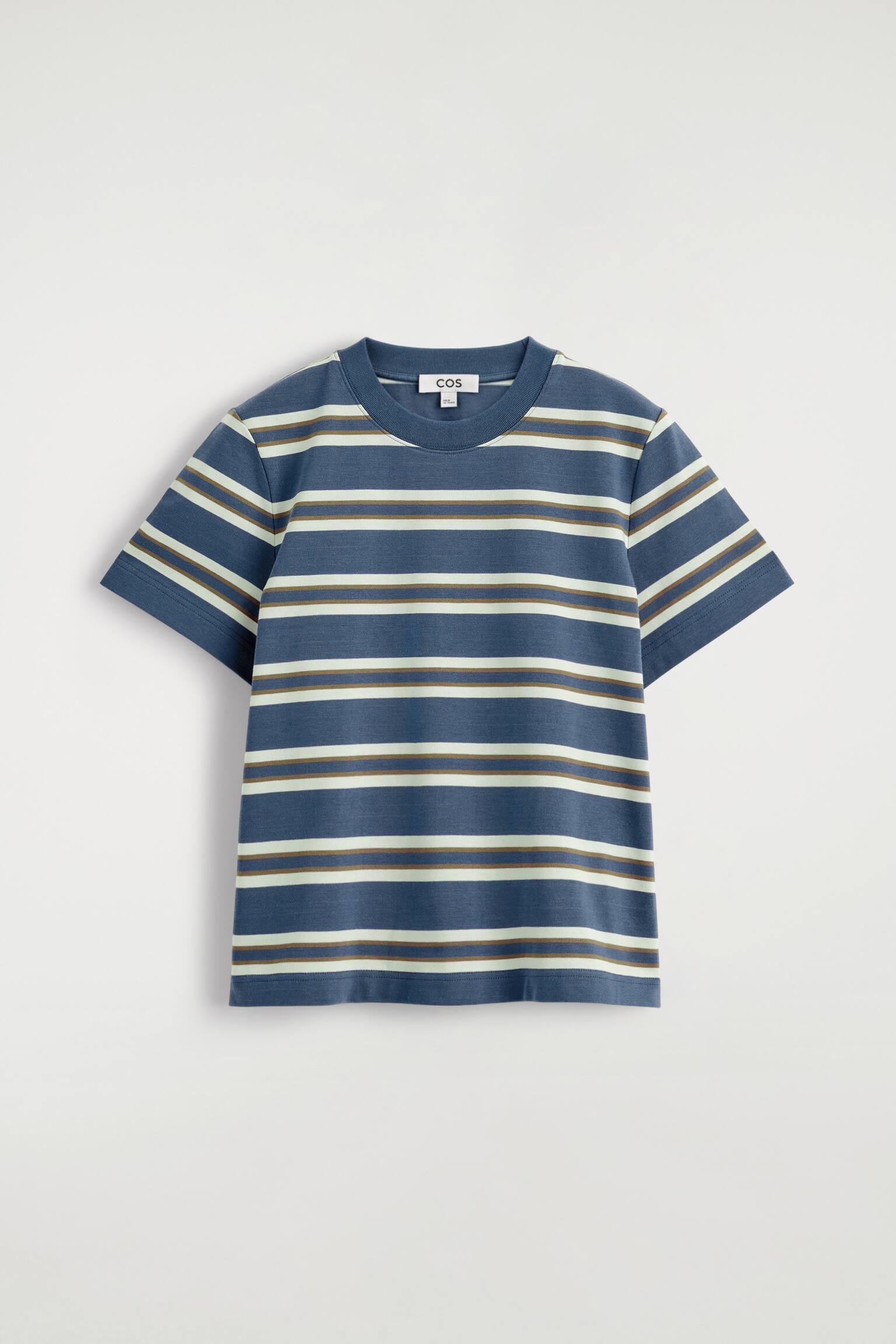 KLASYCZNY T-SHIRT-NIEBIESKI/ BIAŁY/ PASKI - 2