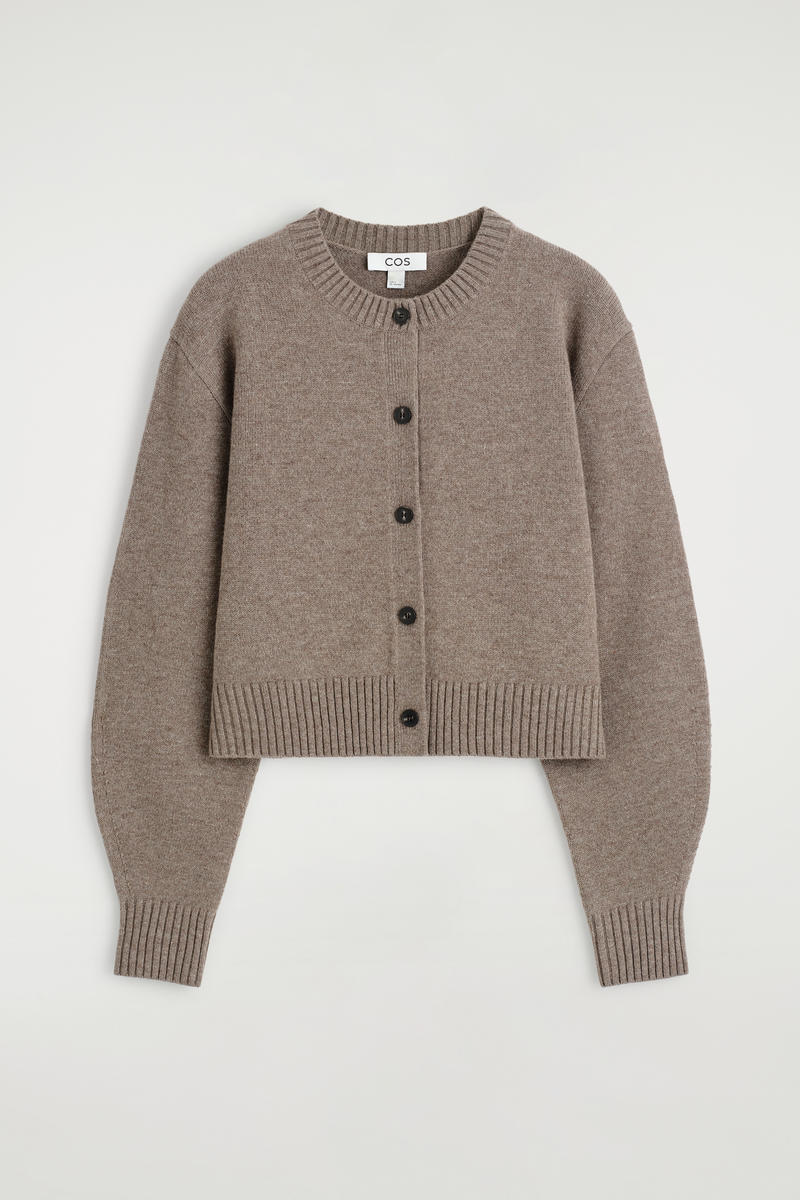 COS Merino Wool Cardigan Beige Women's Extra Large
