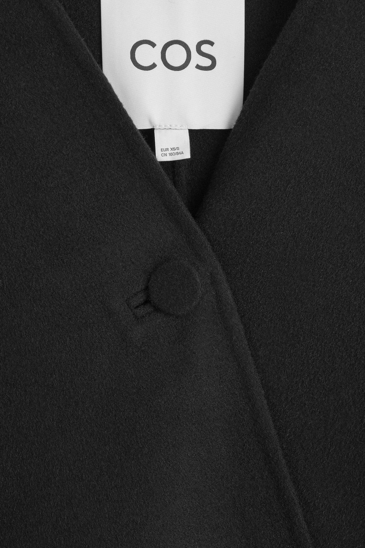 DOUBLE-FACED WOOL-BLEND CAPE — BLACK