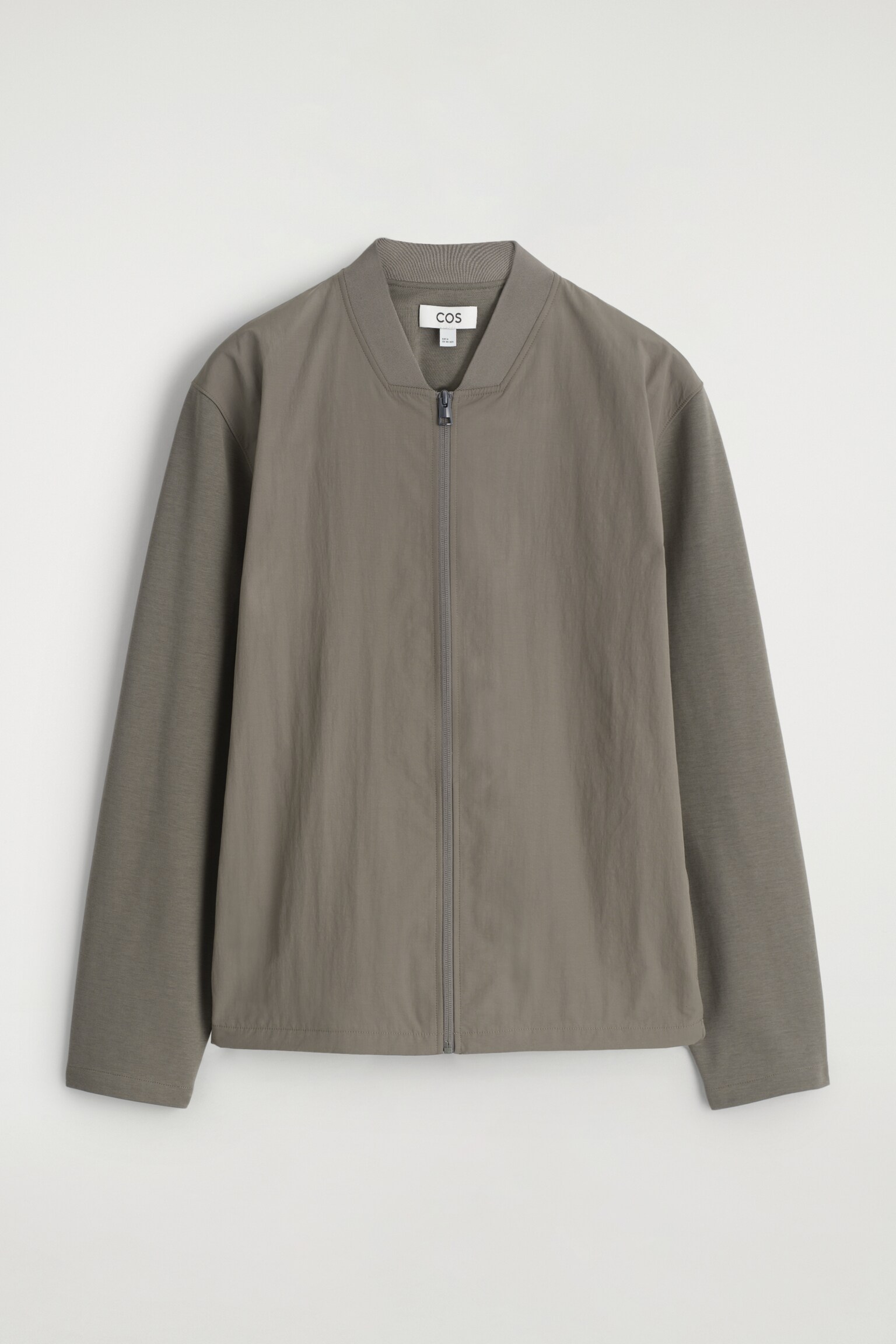 BLOUSON BOMBER À PANNEAUX EN NYLON - GRIS-BRUN/NOIR - 2