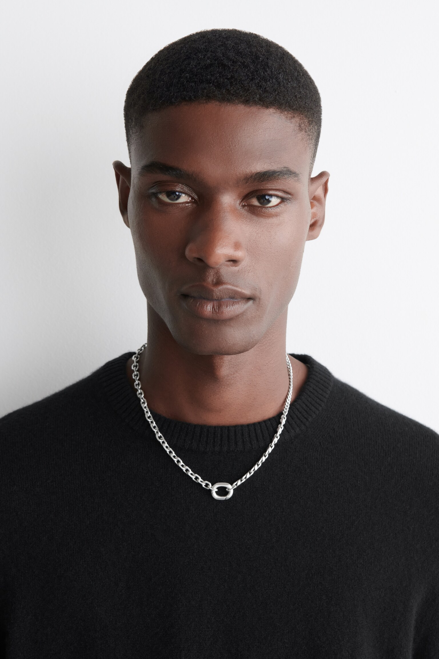 FACETED CHAIN NECKLACE - SILVER - 3