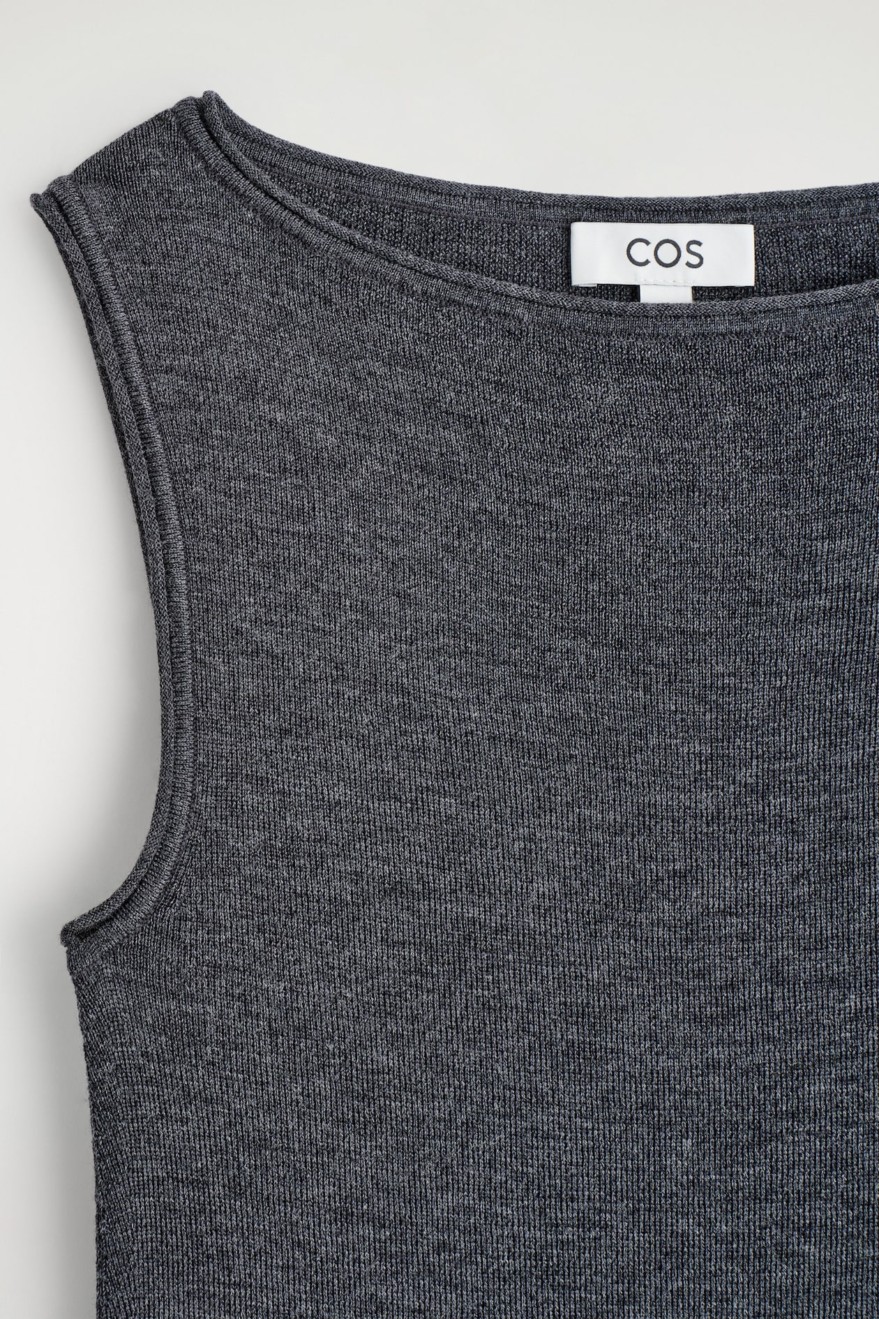 SEAMLESS MERINO WOOL MINI DRESS — CHARCOAL MÉLANGE