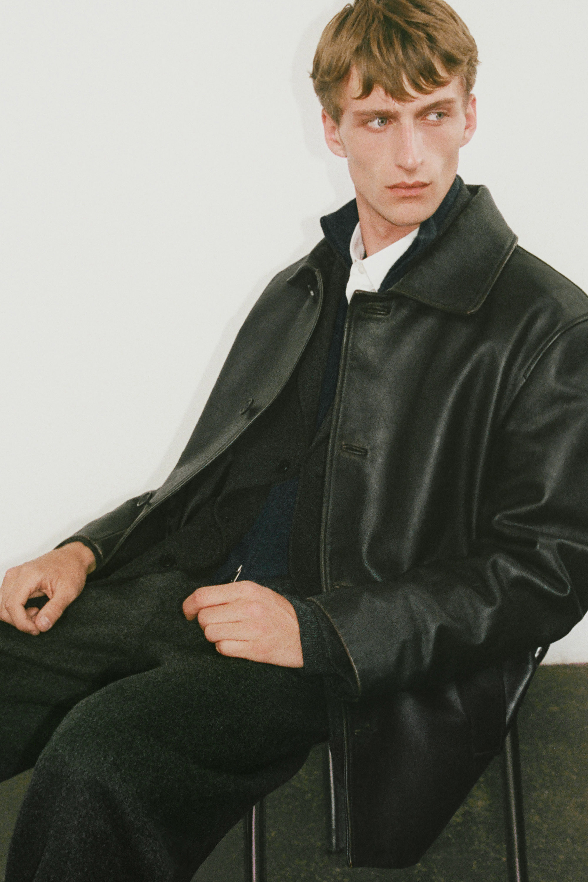 BURNISHED-LEATHER JACKET - BLACK | COS US