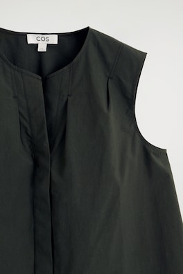 PLEATED SLEEVELESS TOP — DARK GREEN 6