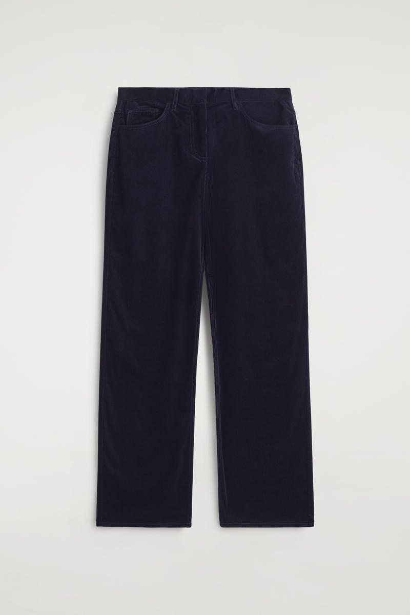 Cos Pantalon Droit En Velours Côtelé In Blue