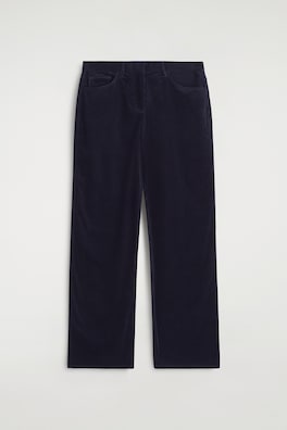 CORDUROY STRAIGHT-LEG TROUSERS — NAVY 2