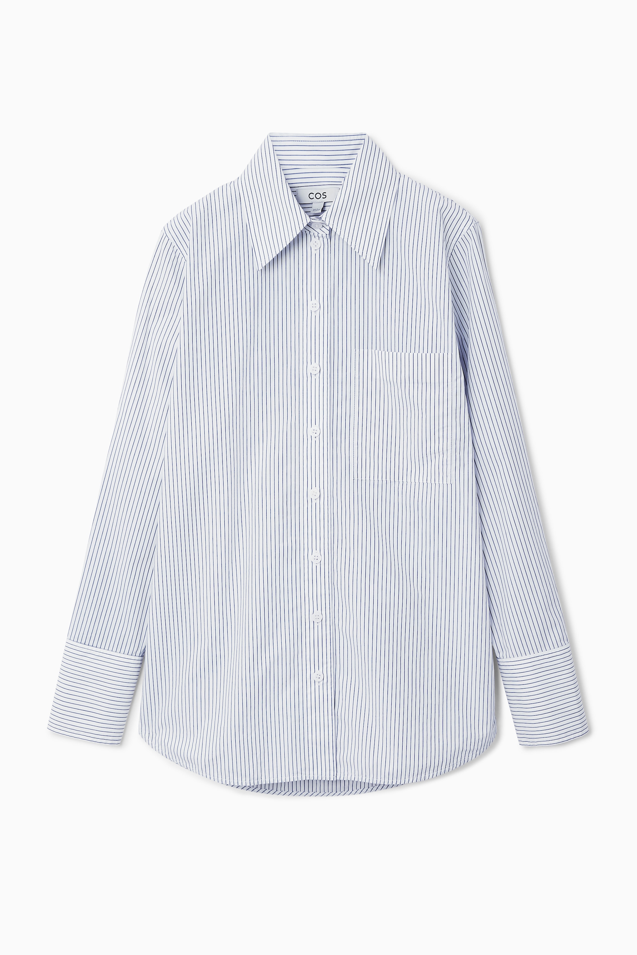 Agrandir l'image: CHEMISE AJUSTÉE OVERSIZE - RAYURES BLEU/BLANC - FEMME | H&M FR 1