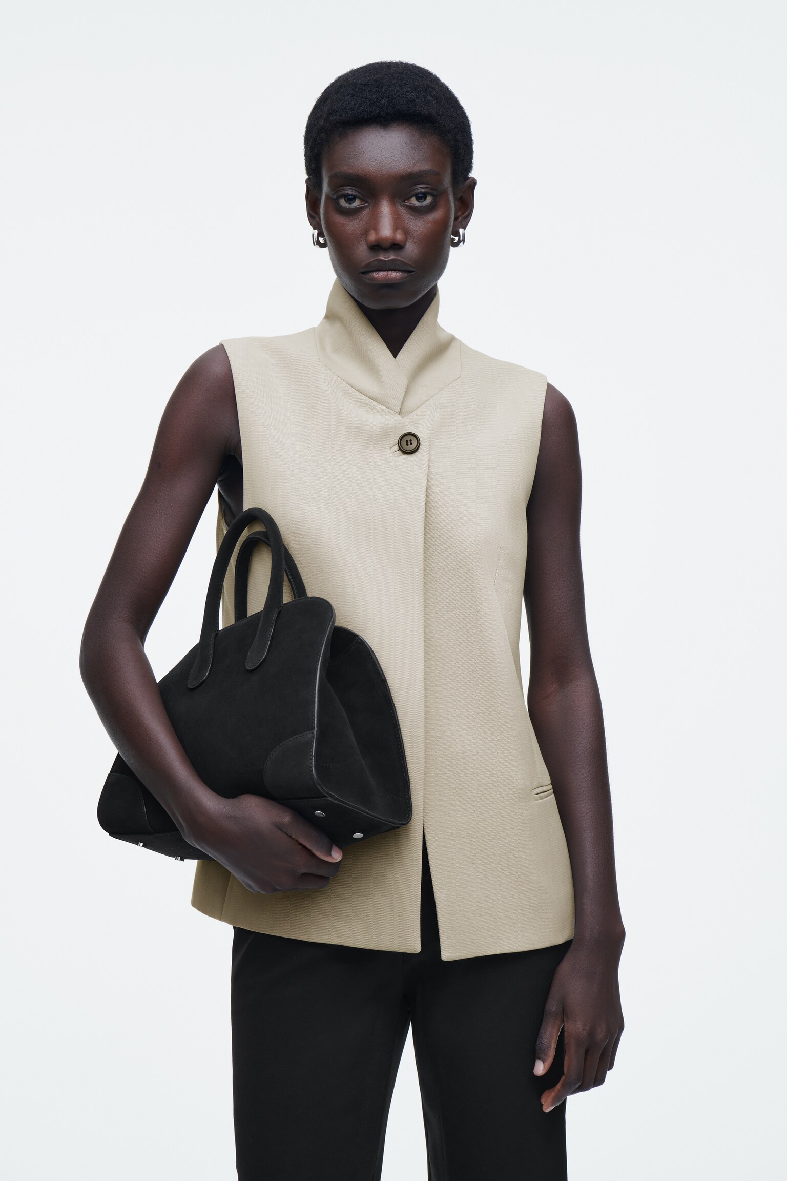 MINI SAC BOWLING STUDIO - DAIM - NOIR/SABLE