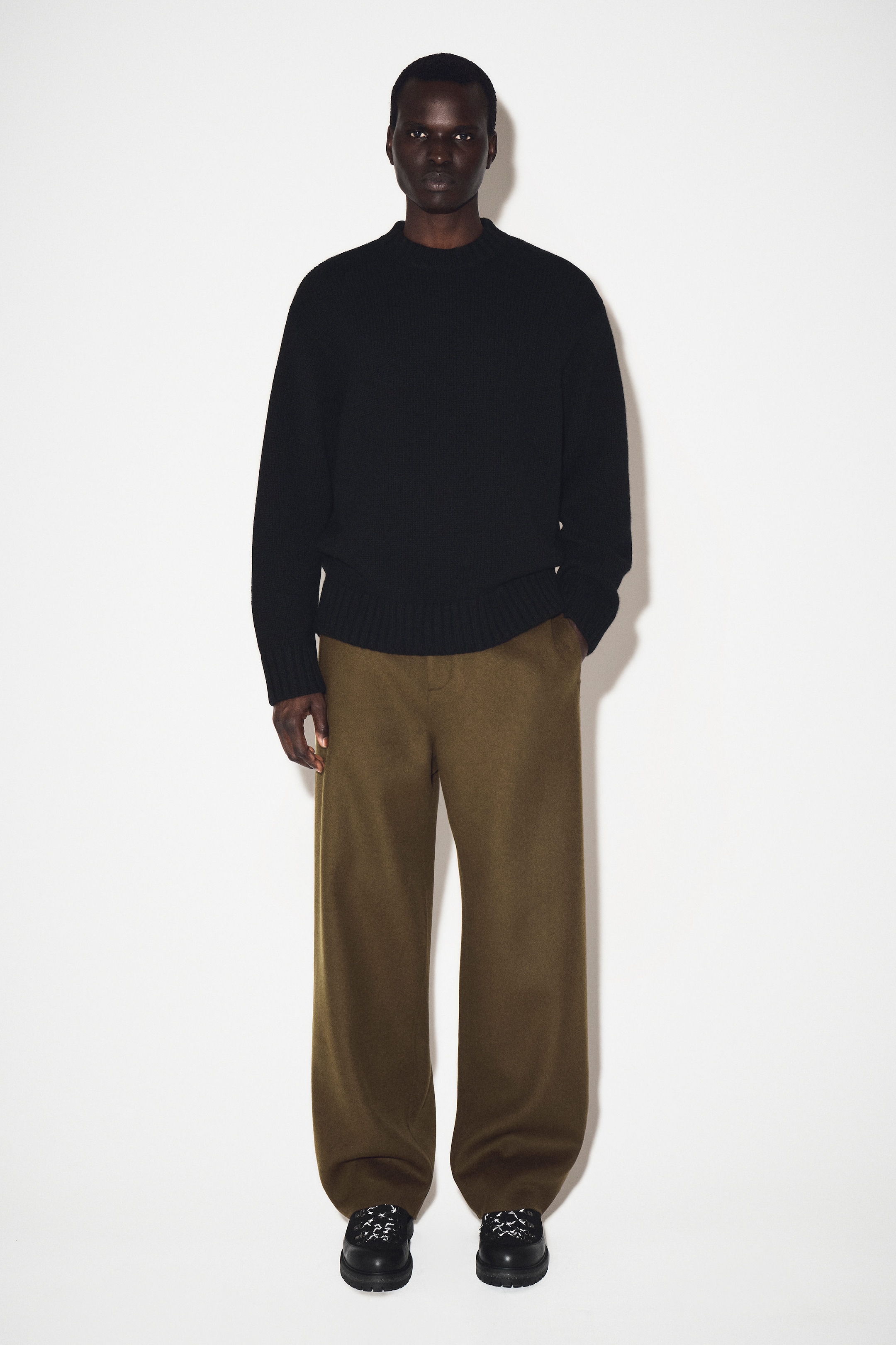 CHUNKY PURE CASHMERE CREW-NECK SWEATER
