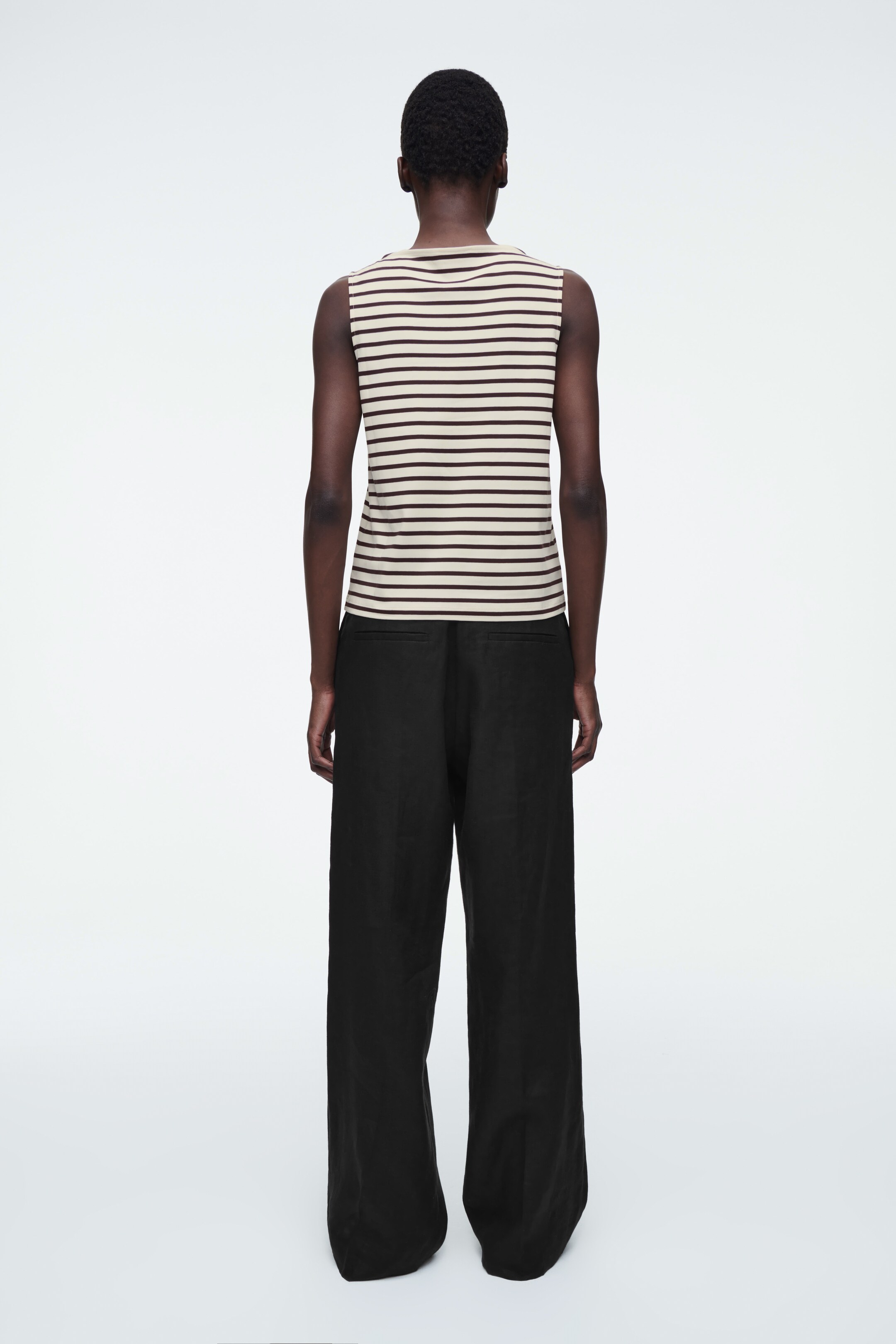 Agrandir l'image: DÉBARDEUR COL BATEAU - IVOIRE / BRUN / RAYURES - FEMME | H&M FR 4