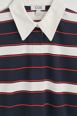 STRIPED COTTON RUGBY SHIRT — NAVY / RED / STRIPED 7