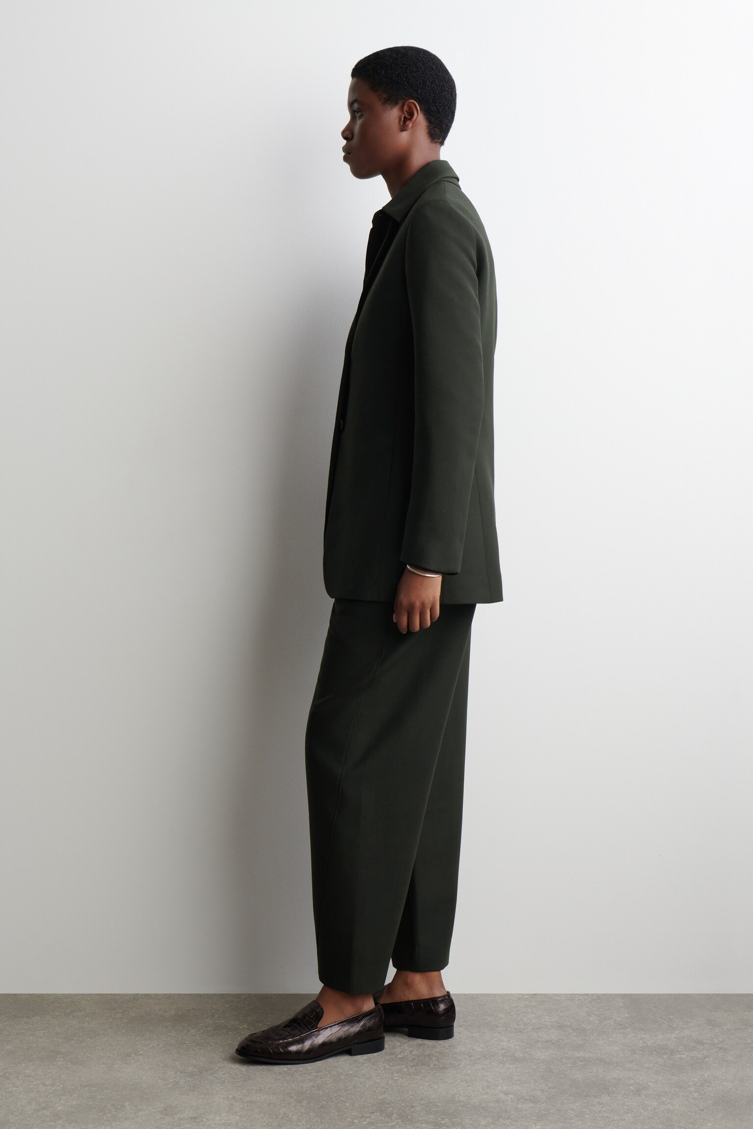 LANGER BLAZER AUS WOLL-MIX - DUNKELGRÜN - 7