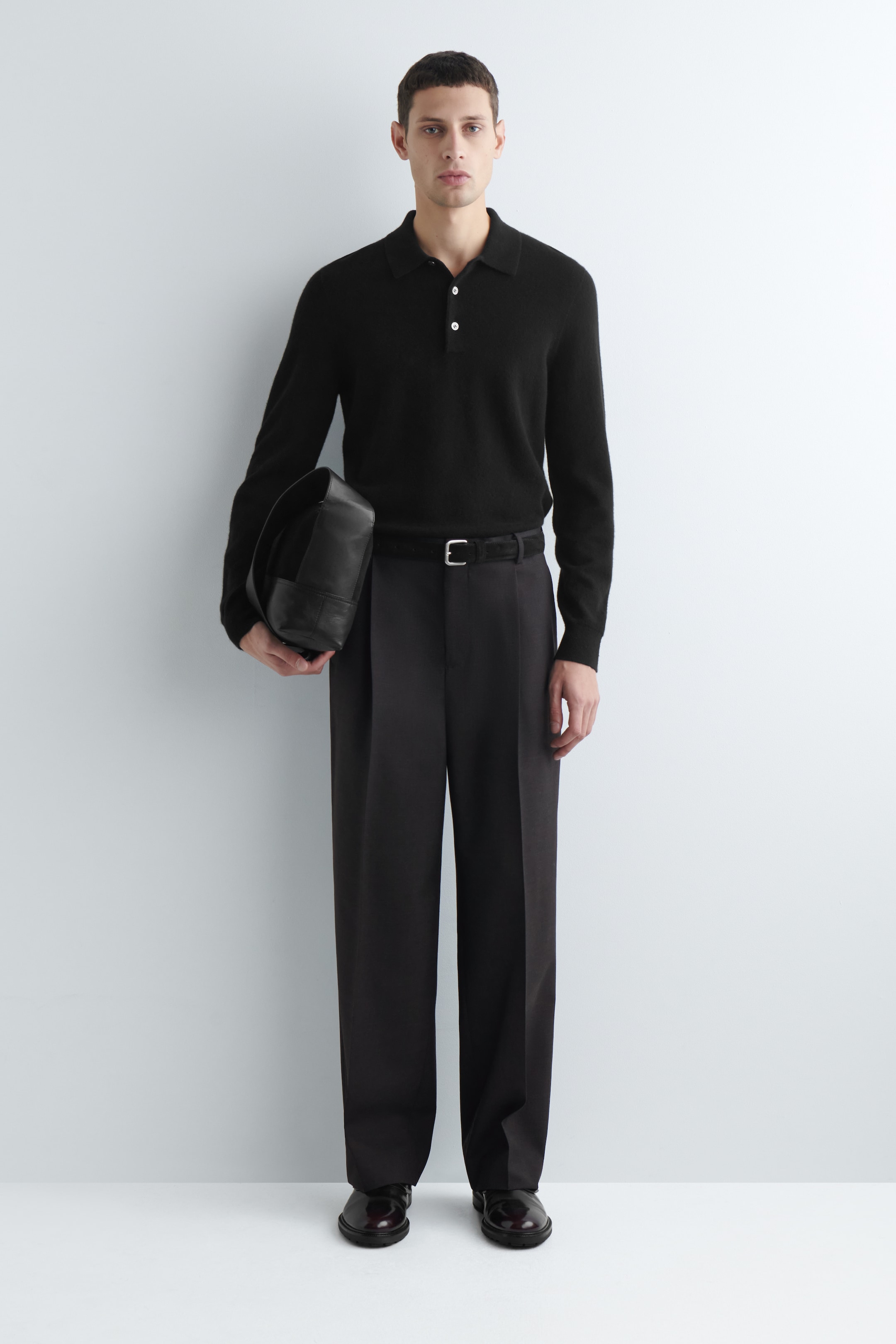 Προβολή μεγαλύτερης εικόνας: PLEATED WOOL TROUSERS - CHARCOAL - Men | H&M GR 1