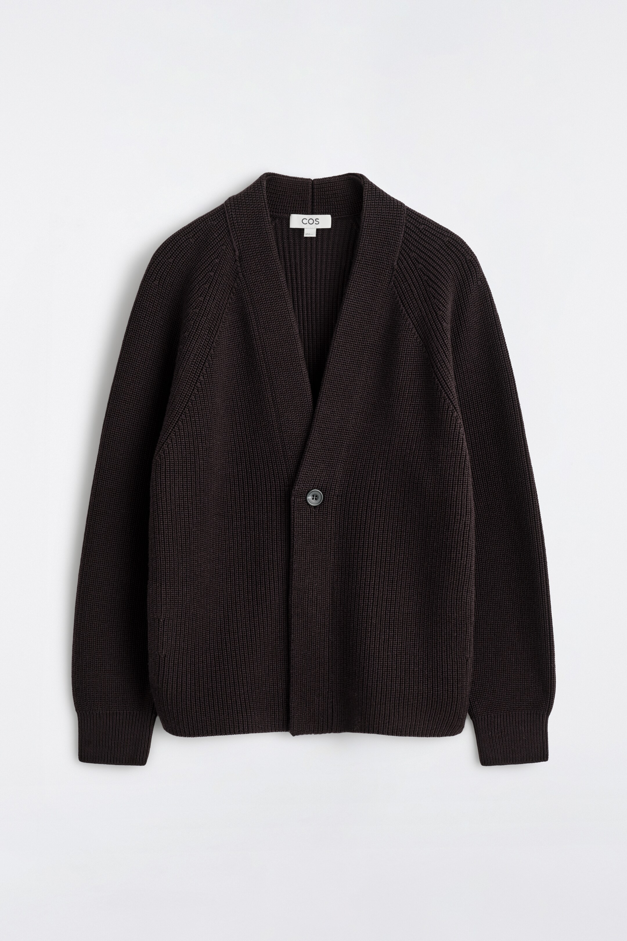View larger image: CHUNKY RIBBED WOOL V-NECK CARDIGAN - DARK BROWN - Men | H&M GB 7