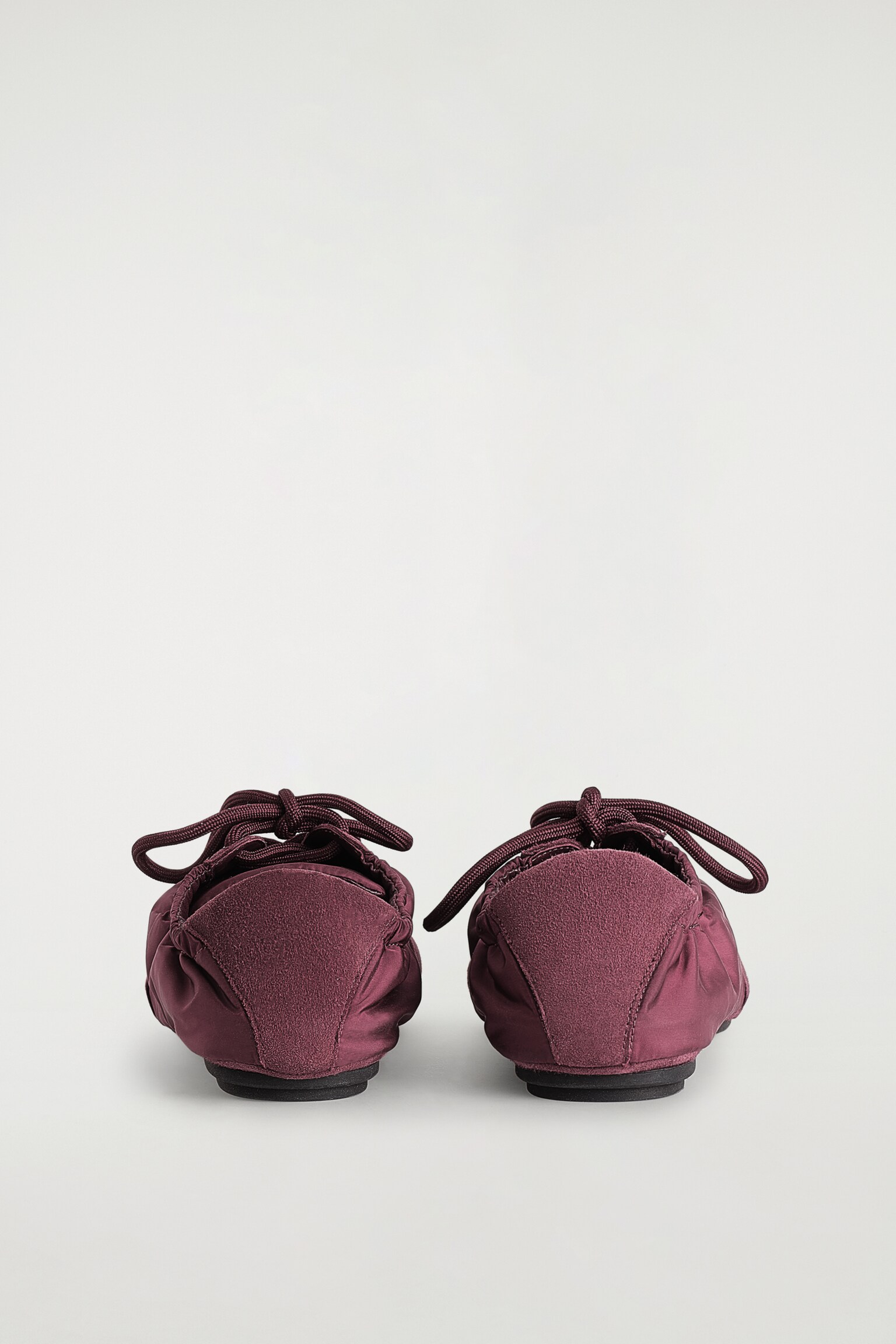 BASKETS FAÇON BALLERINES EN DAIM ET NYLON - BORDEAUX/NOIR - 7