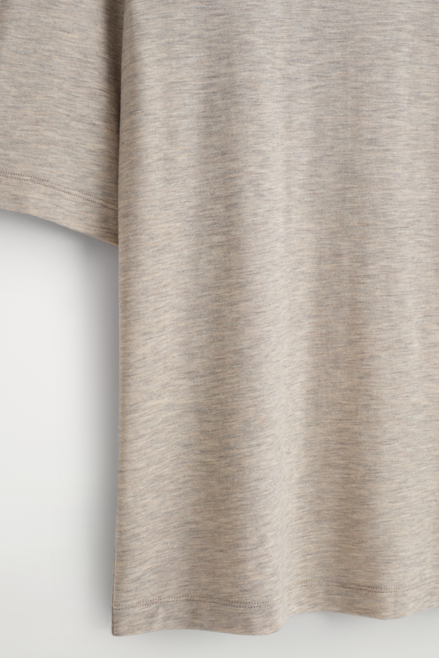 SLIM LIGHTWEIGHT T-SHIRT - LIGHT-BEIGE MÉLANGE/BURGUNDY/LIGHT PINK - 7