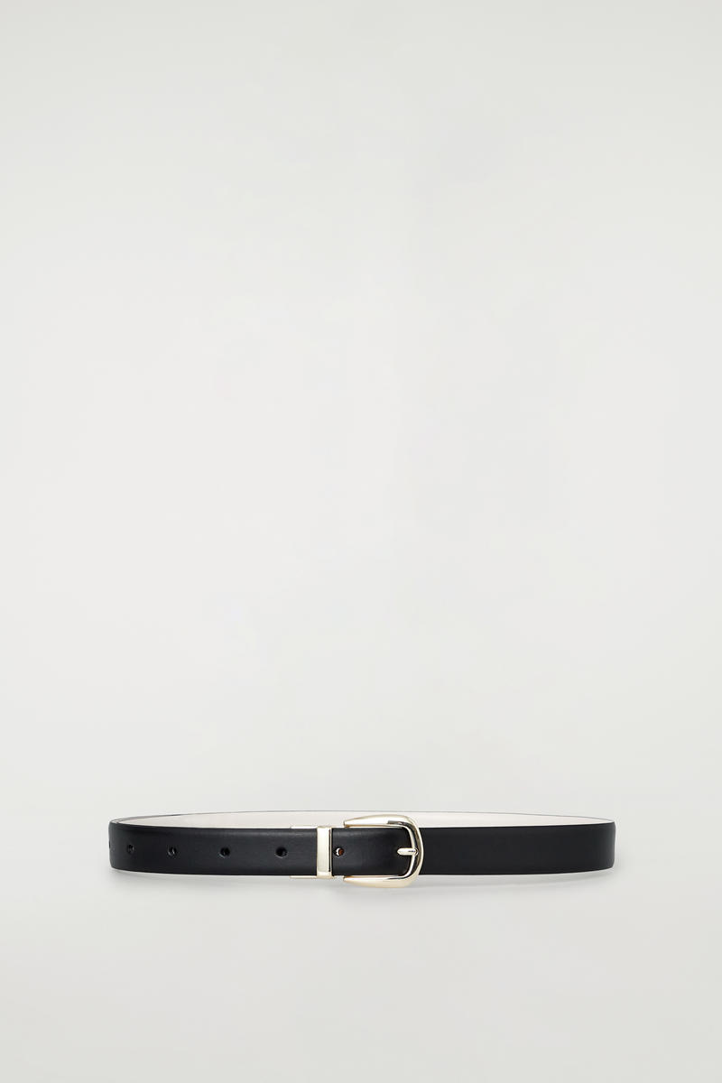 COS Reversible Leather Belt Black Women's Extra Small