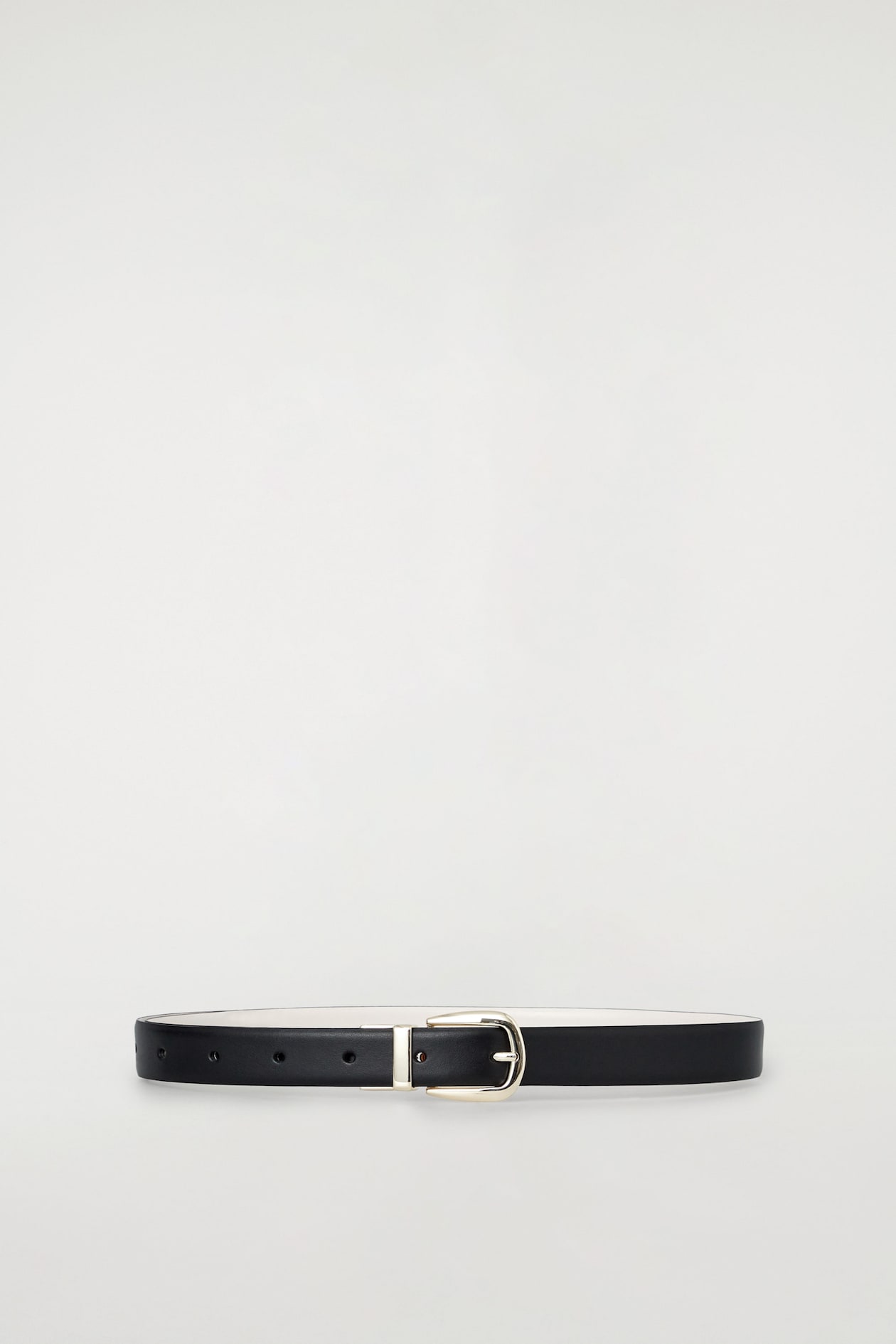 REVERSIBLE LEATHER BELT — BLACK / ECRU