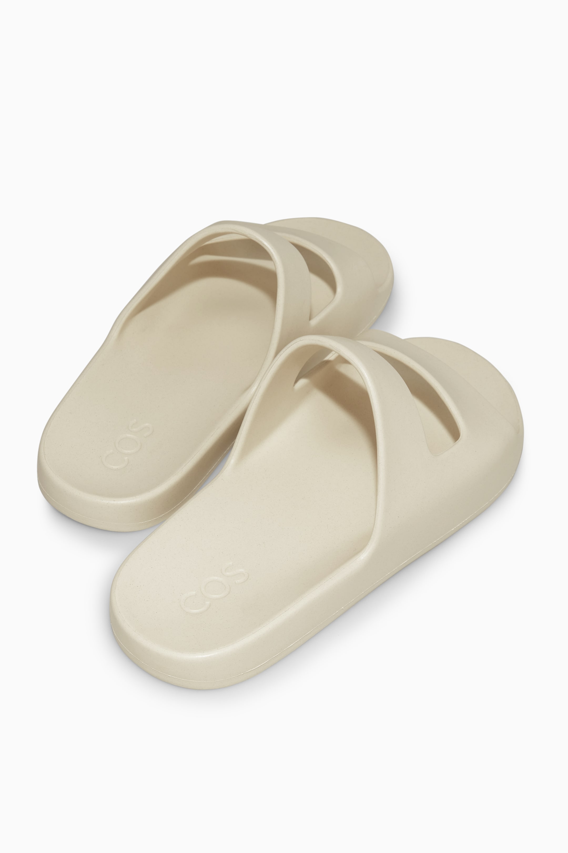 View larger image: DOUBLE-STRAP RUBBER SLIDES - CREAM - Men | H&M GB 3