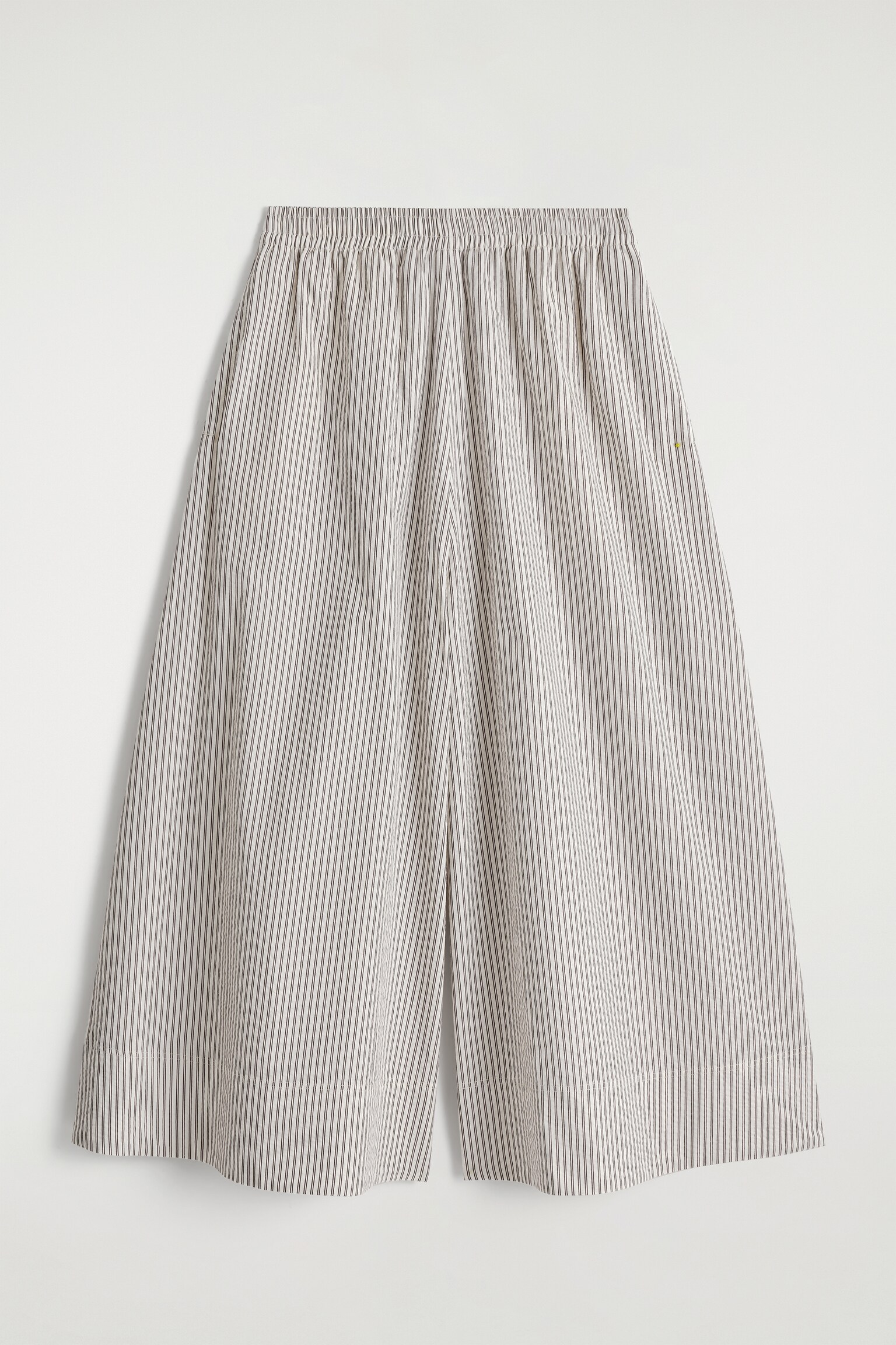 PANTALONI CULOTTE IN SEERSUCKER - AVORIO / MARRONE / A RIGHE/NERO - 2