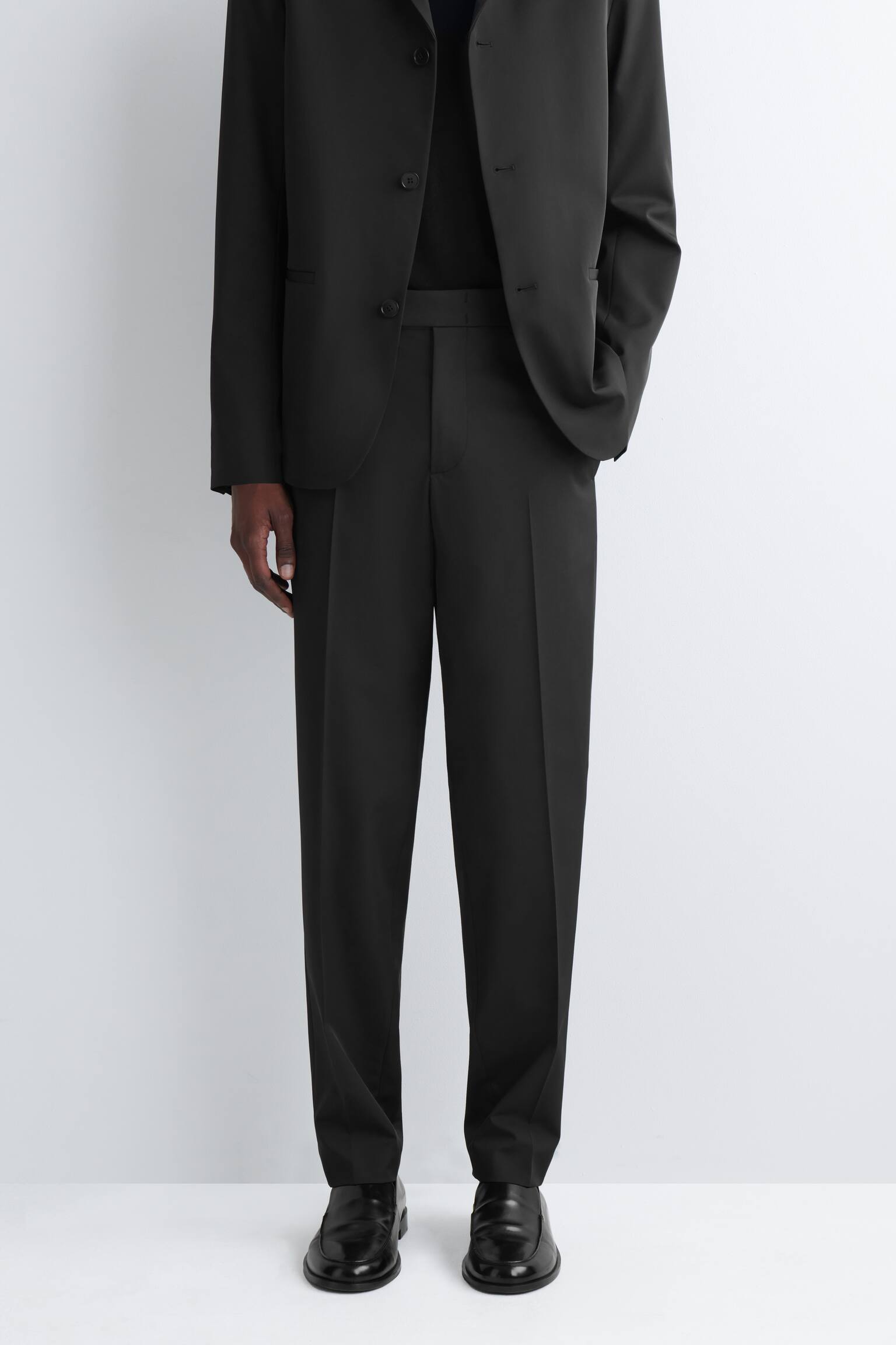 PANTALÓN DE TWILL TÉCNICO SLIM-FIT STRAIGHT LEG - NEGRO - 3