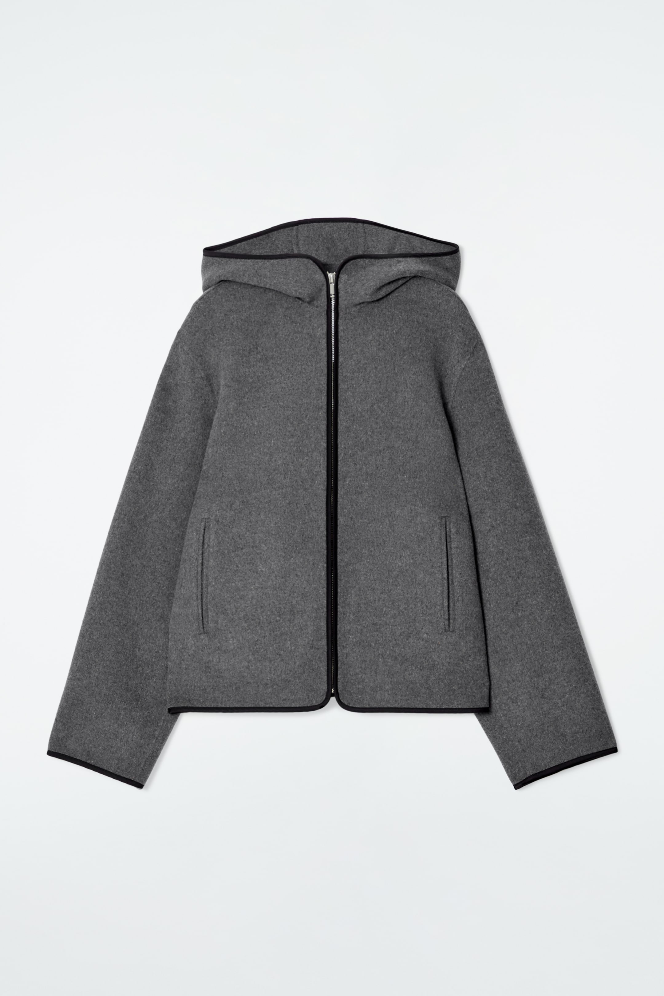 Visa större bild: JACKA I DUBBELSIDIG ULL MED HUVA - GRÅ - DAM | H&M SE 6