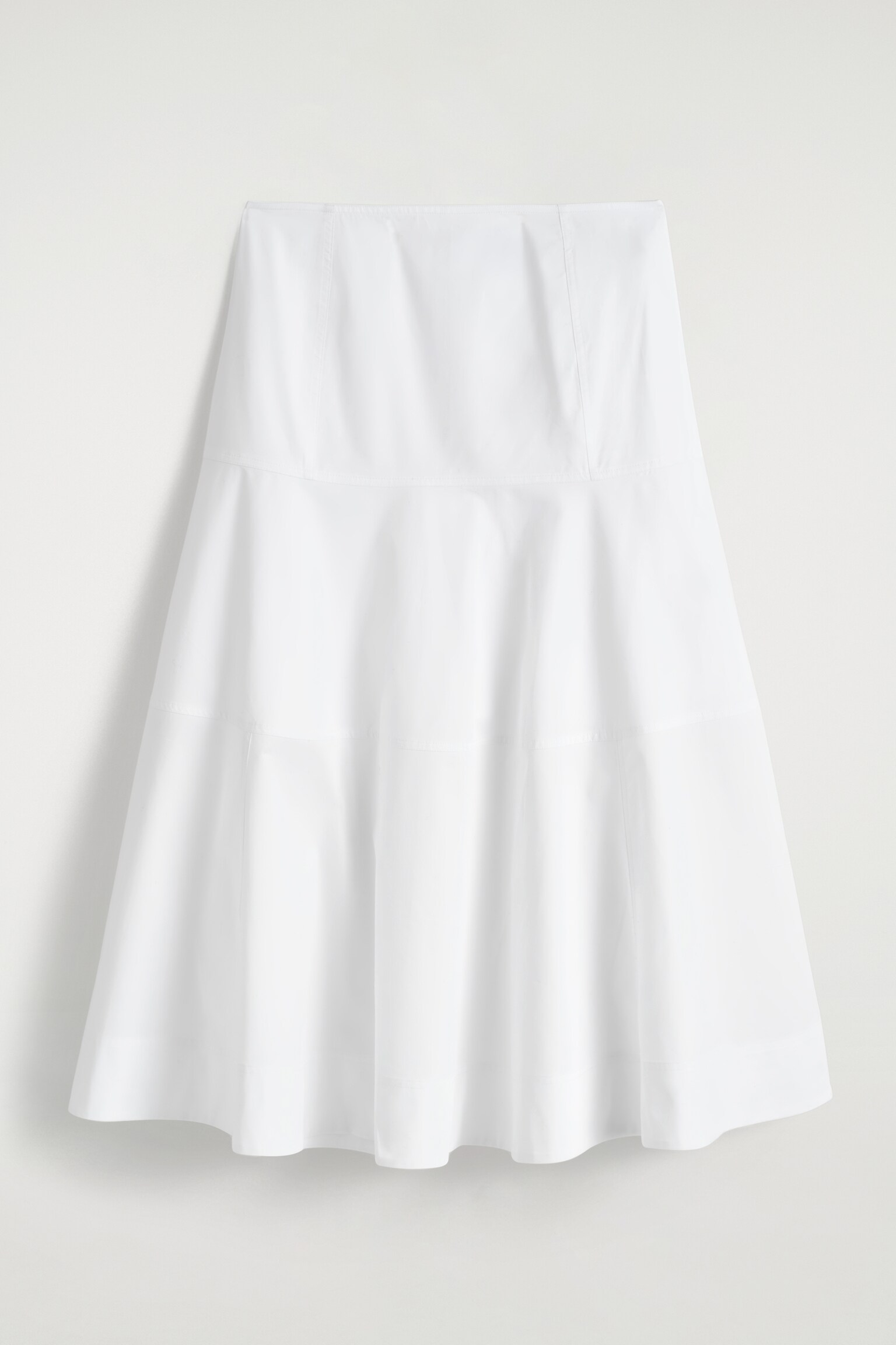FALDA MIDI DE ALGODÓN EN PANELES - BLANCO - 2