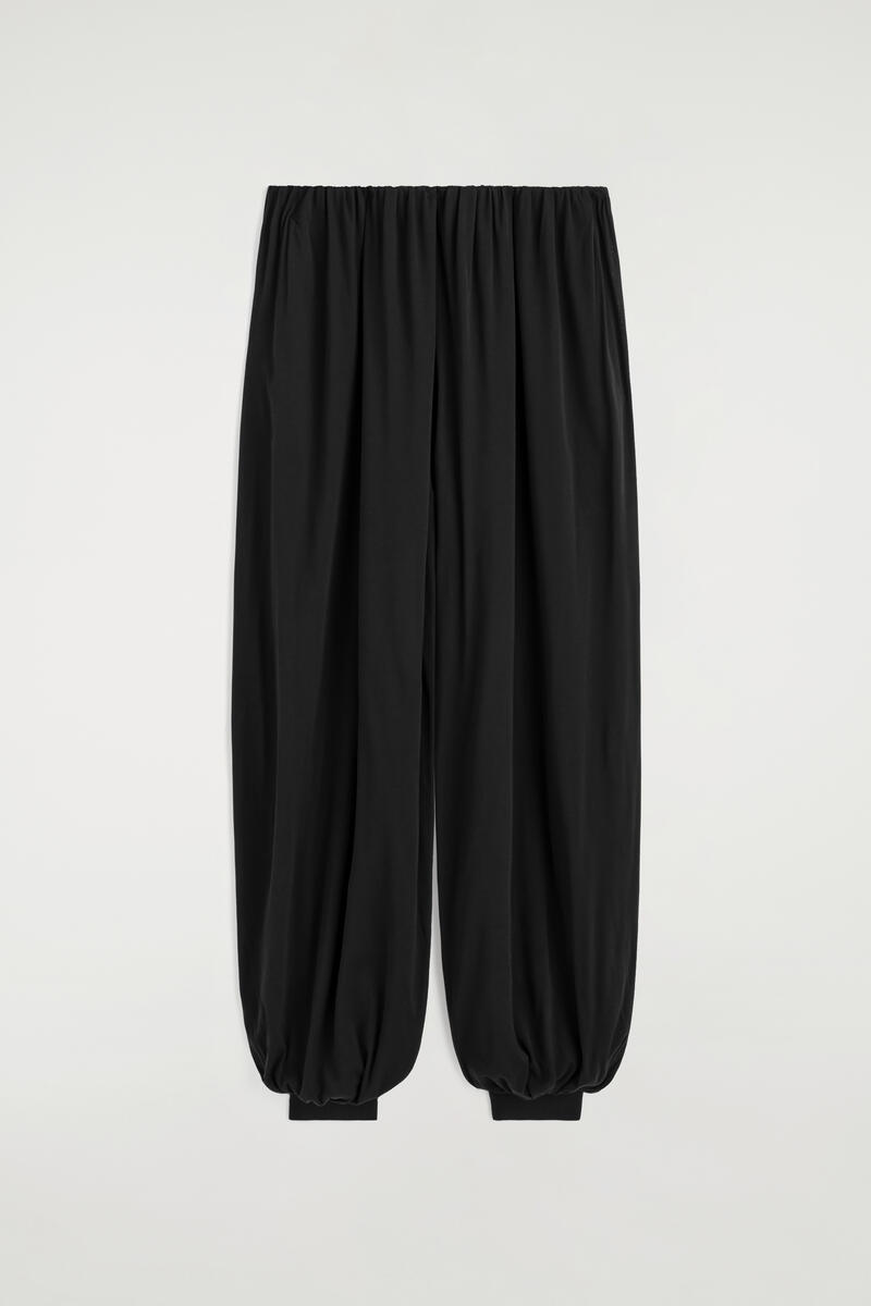Gathered Cotton Balloon Pants