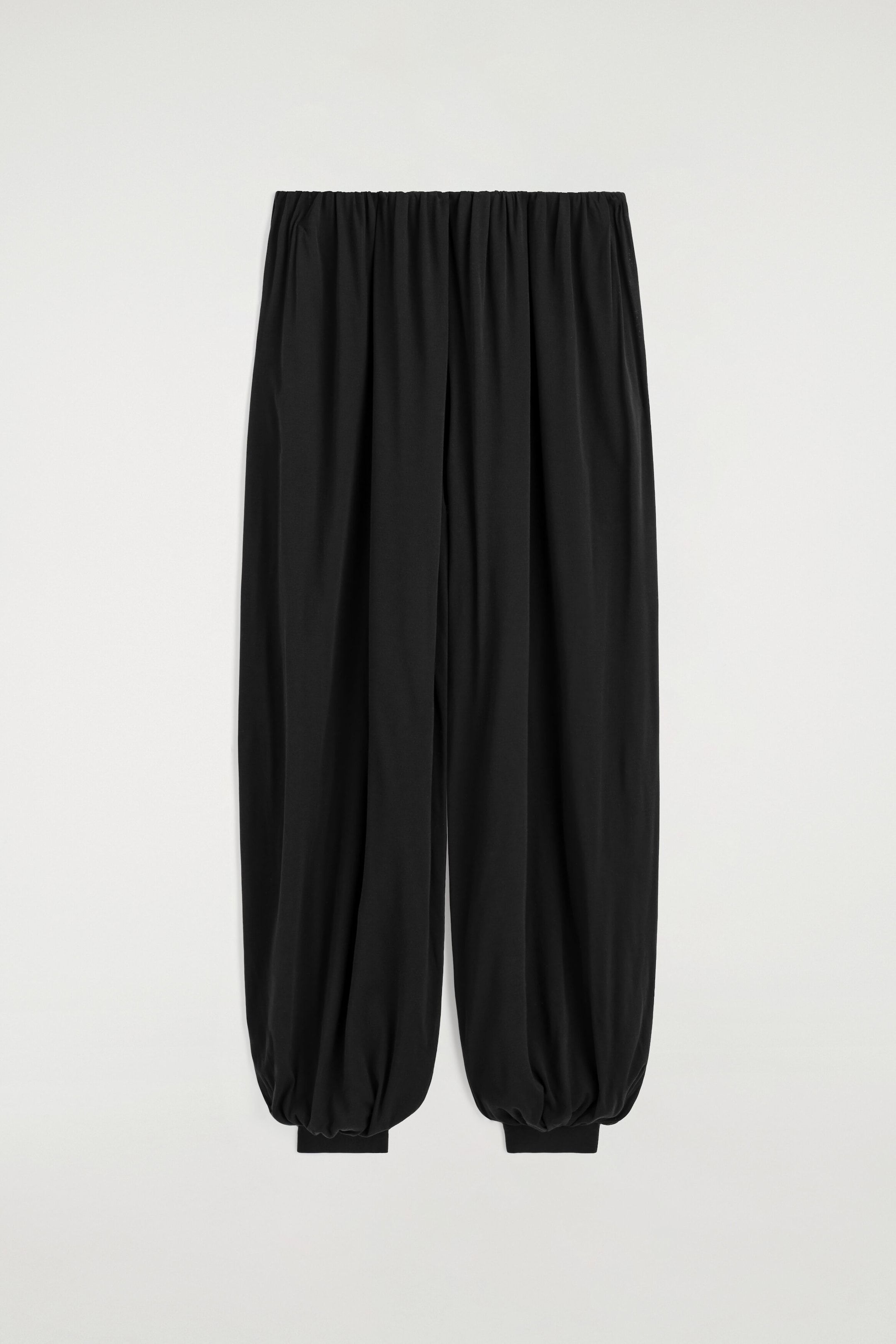 Pantalon ballon en coton à fronces