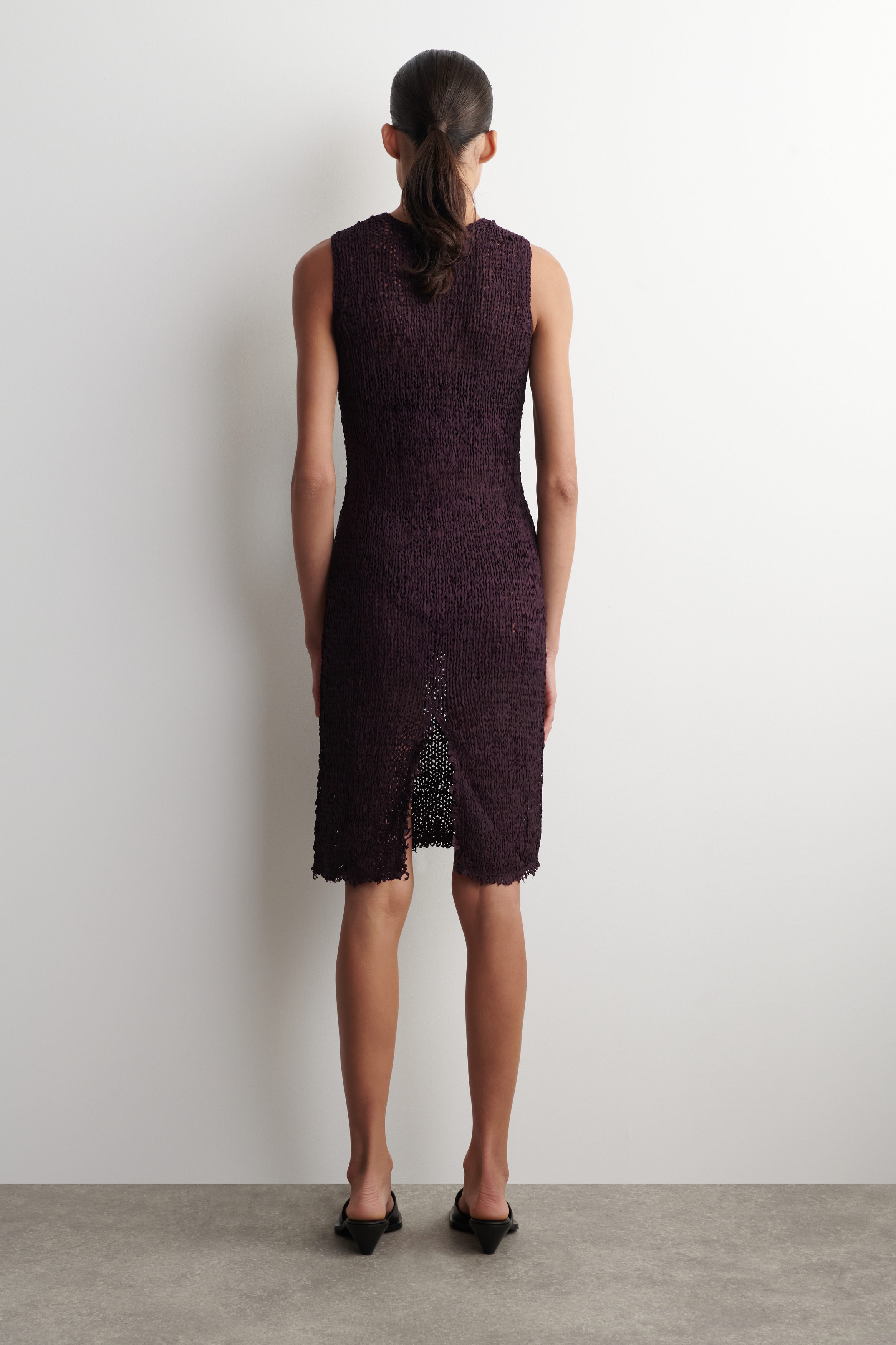 CROCHET-KNIT TAPE-YARN MIDI DRESS - thumbnail 5