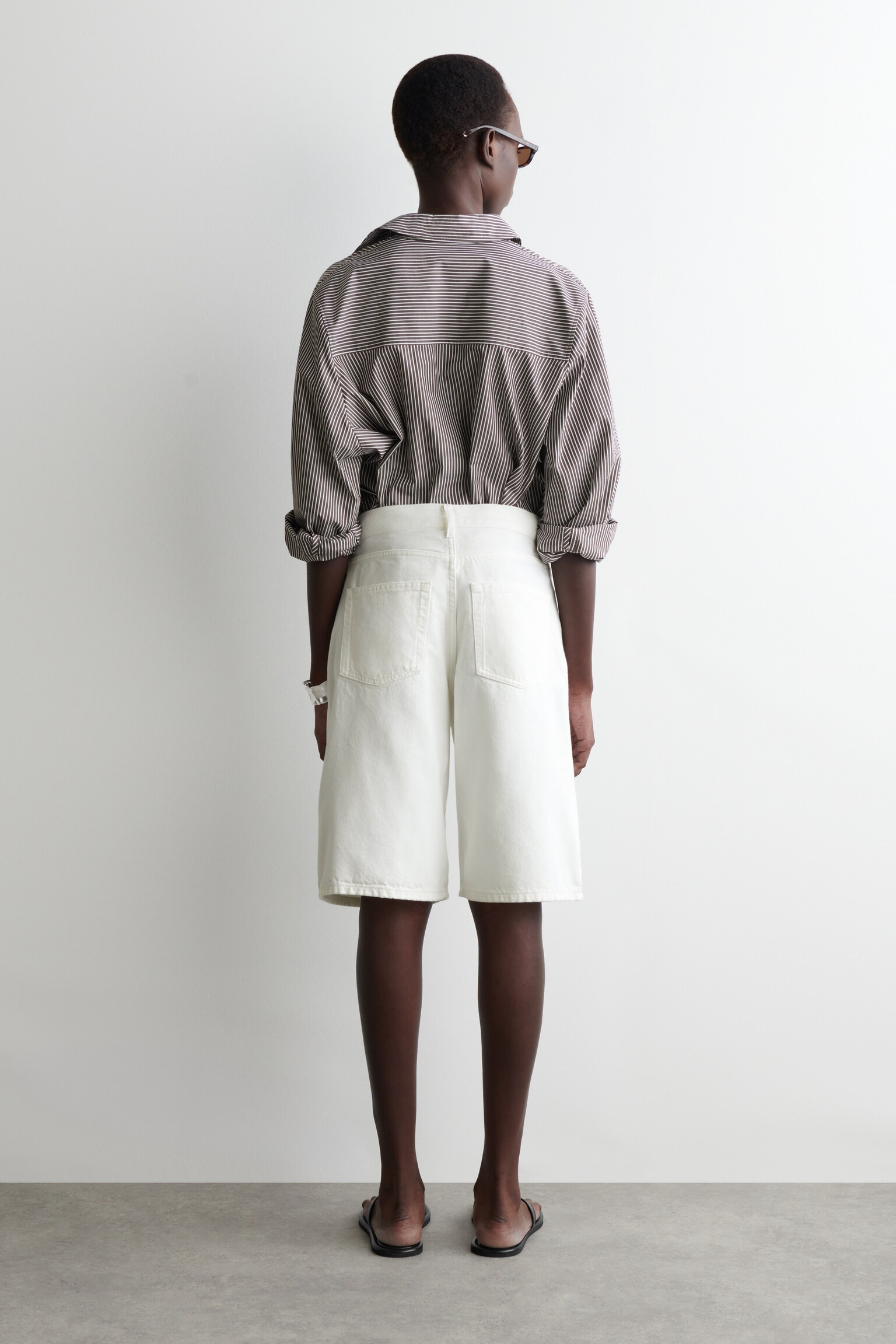 LONGLINE DENIM SHORTS - CHALK/LIGHT BLUE/BLUE/LIGHT BEIGE - 6