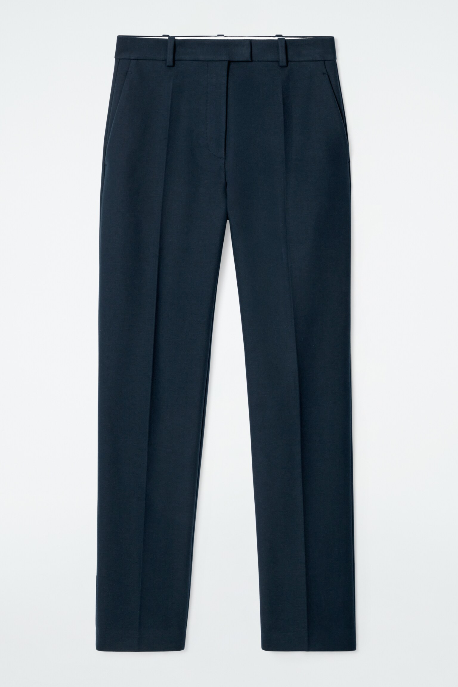 PANTALON SLIM REGULAR EN COTON - BLEU MARINE - 2