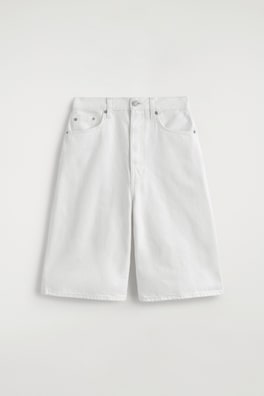 KNEE-LENGTH DENIM SHORTS — WHITE 7