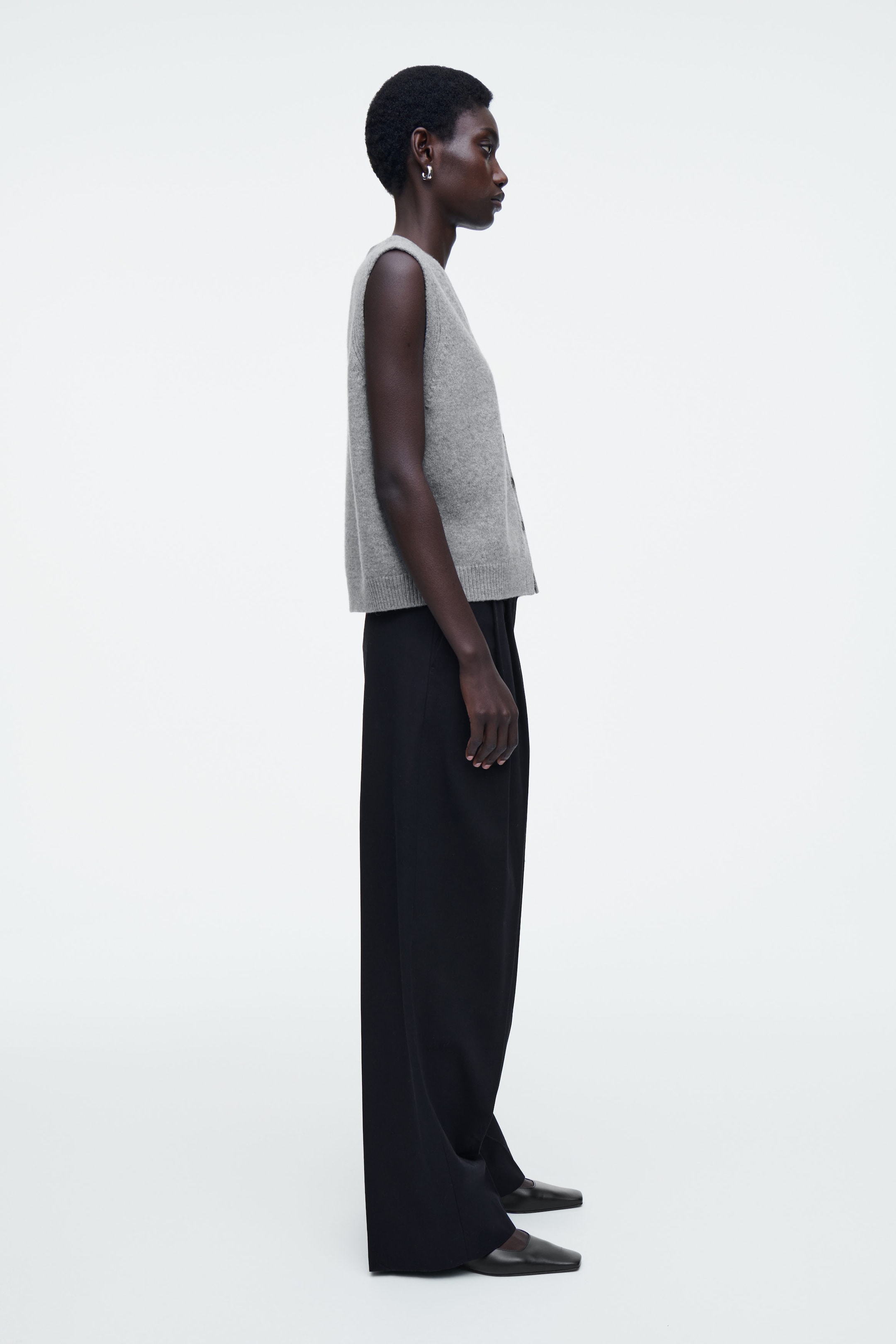 RELAXED COTTON WIDE-LEG TROUSERS