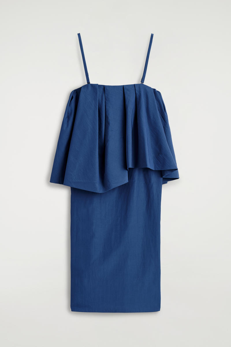COS Layered Bandeau Midi Dress Blue Women's Size 44