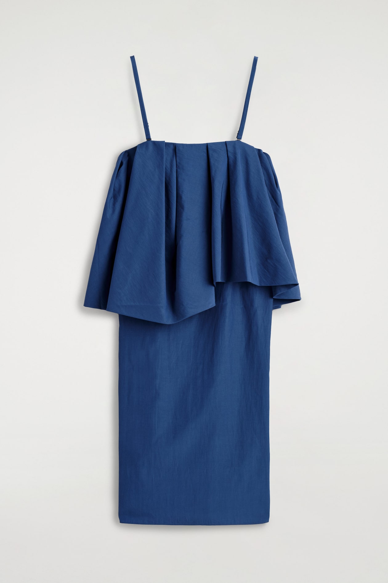 LAYERED BANDEAU MIDI DRESS — INK